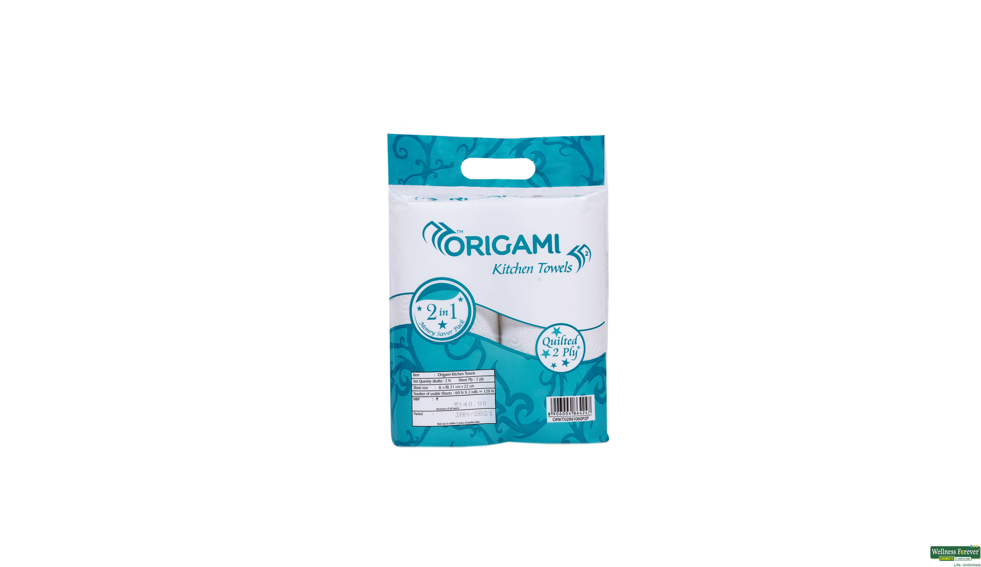 ORIGAMI SO-SOFT KITCHEN TOWEL 2X1PC- 2, 2PC, 