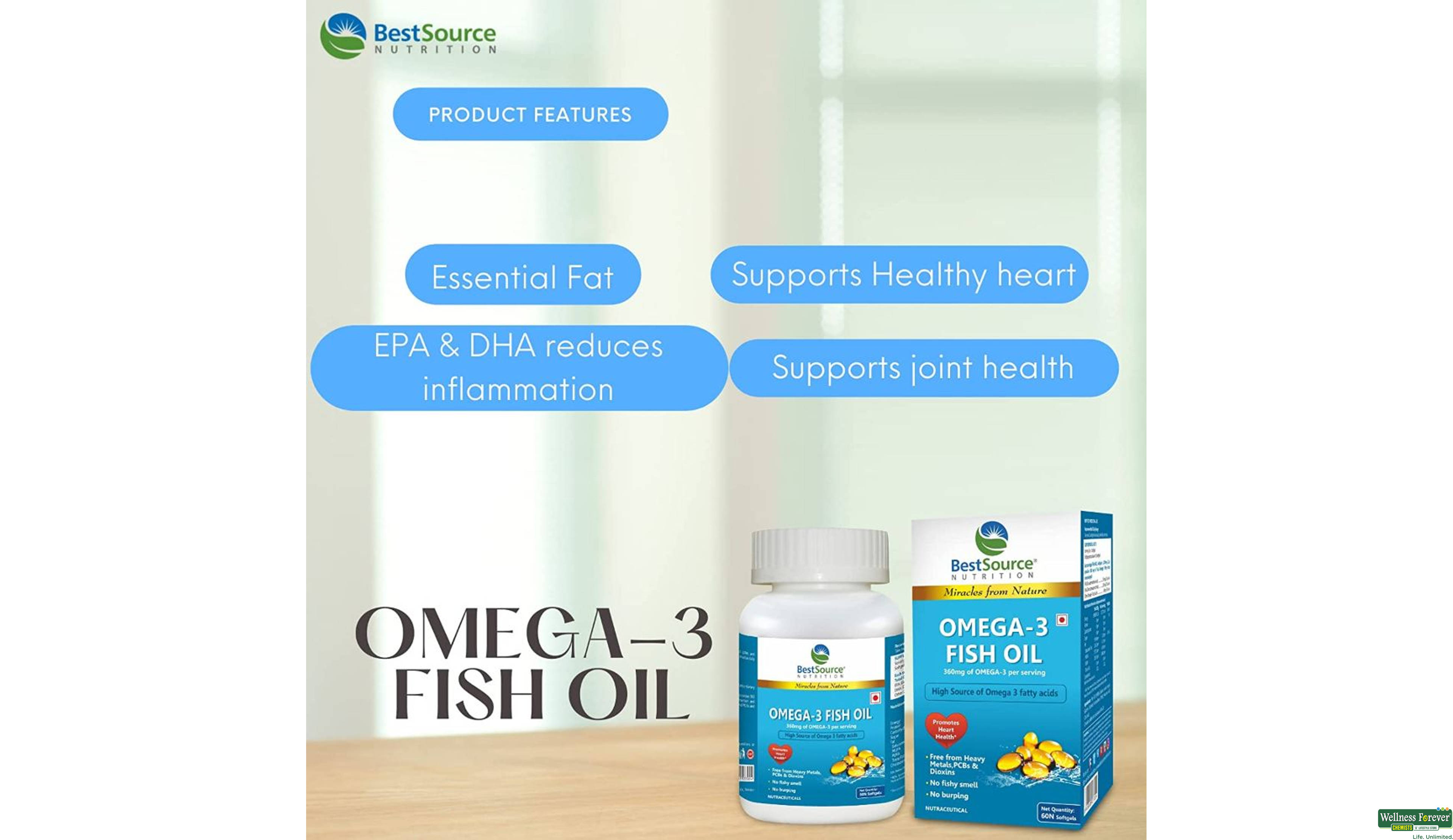 BESTSOURCE OMEGA-3 FISH OIL 60CAP- 3, 60CAP, 