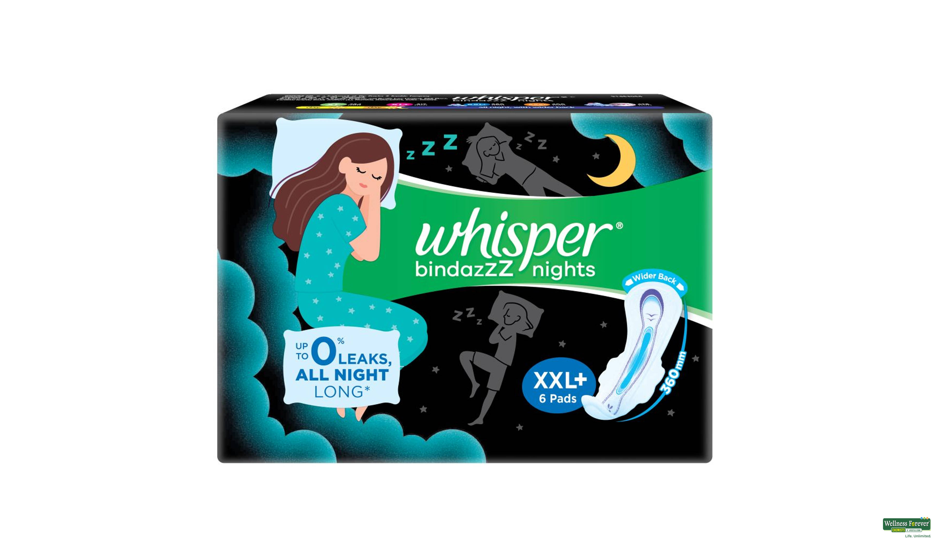 WHISPER SA/PADS ULTRA NIGHTS XXL 6PADS- 1, 6PC, 