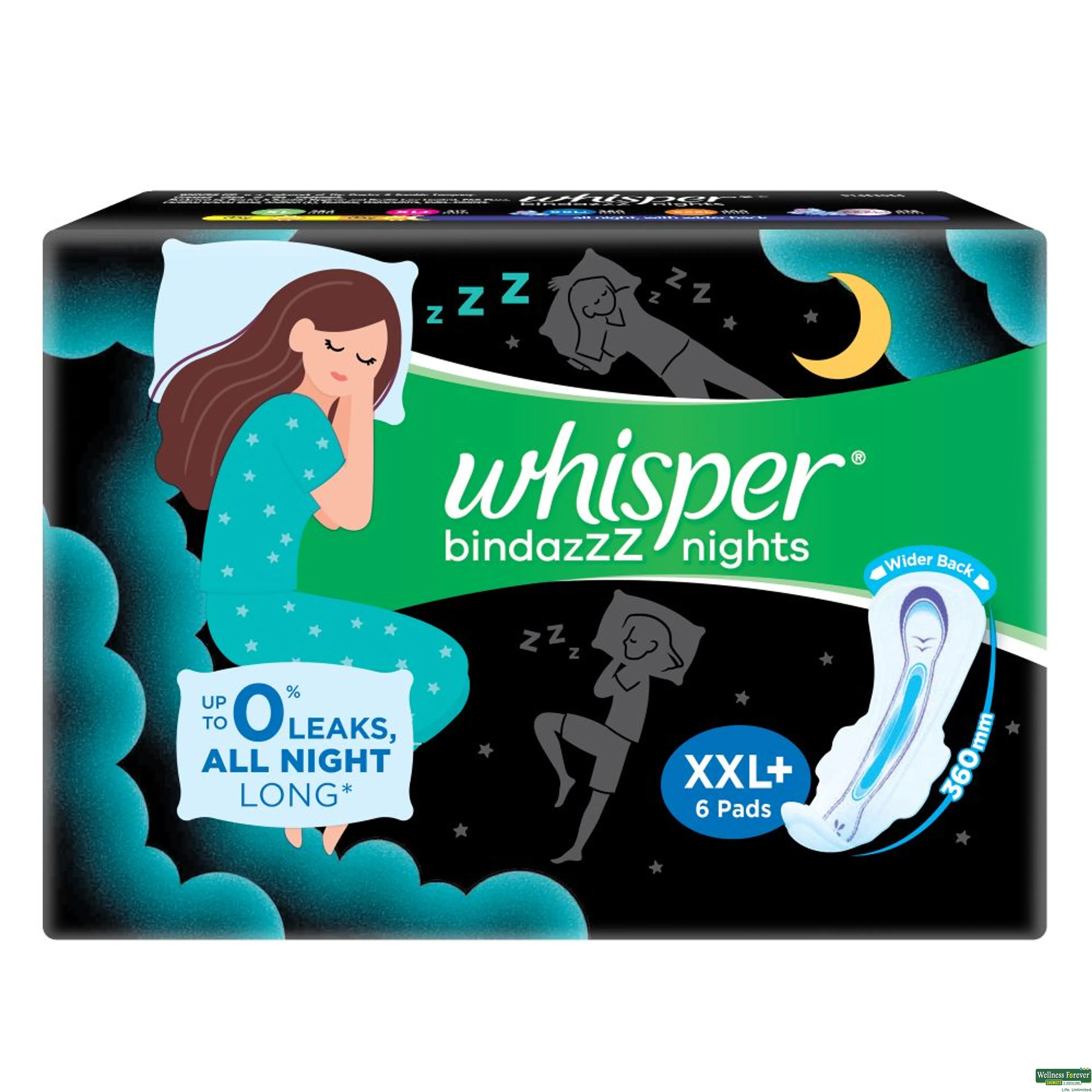 Buy Whisper Sanitary Pads Ultra Night Wings Xl+ 30Pc Online at Best Prices