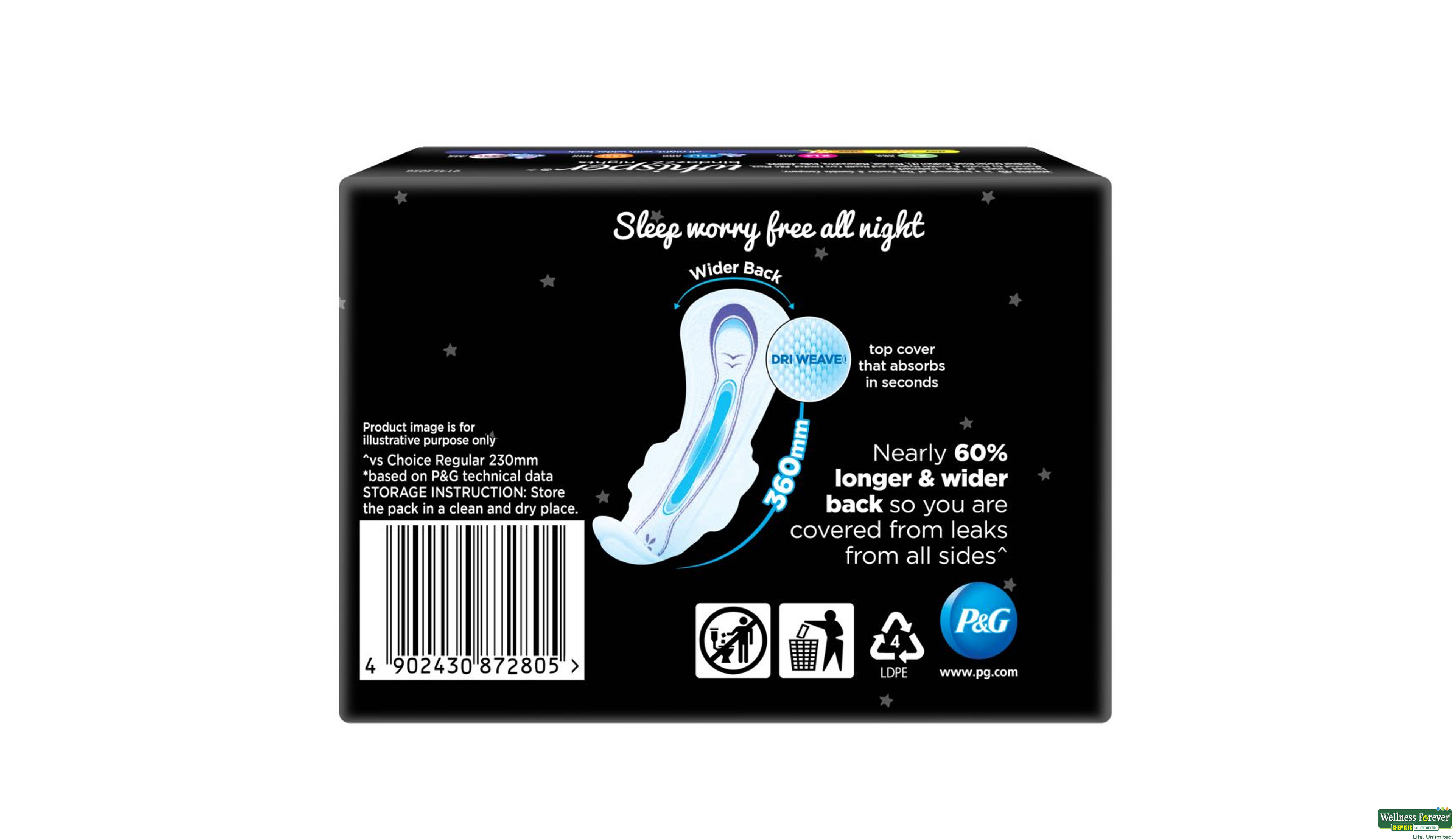 WHISPER SA/PADS ULTRA NIGHTS XXL 6PADS ##- 2, 6PC, 