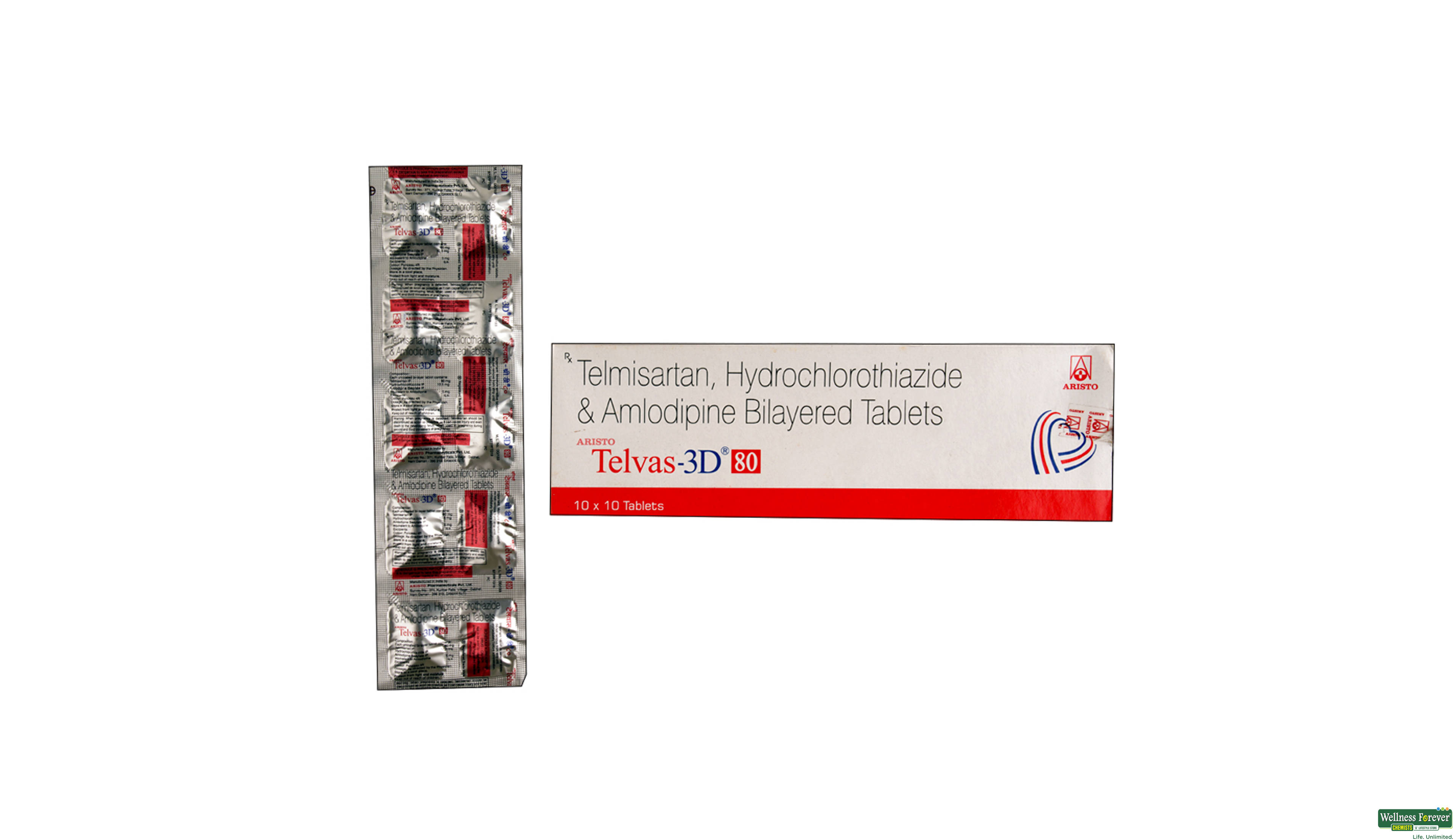 TELVAS-3D 80MG 10TAB- 1, 10TAB, 