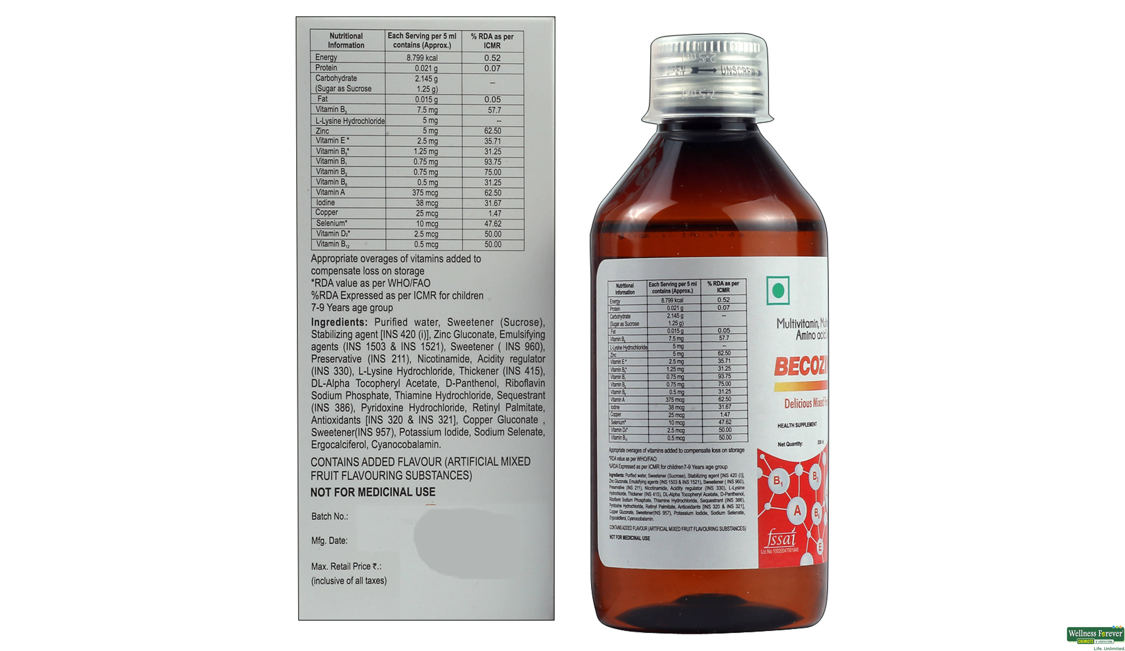 BECOZINC-H SYP 200ML- 2, 200ML, 