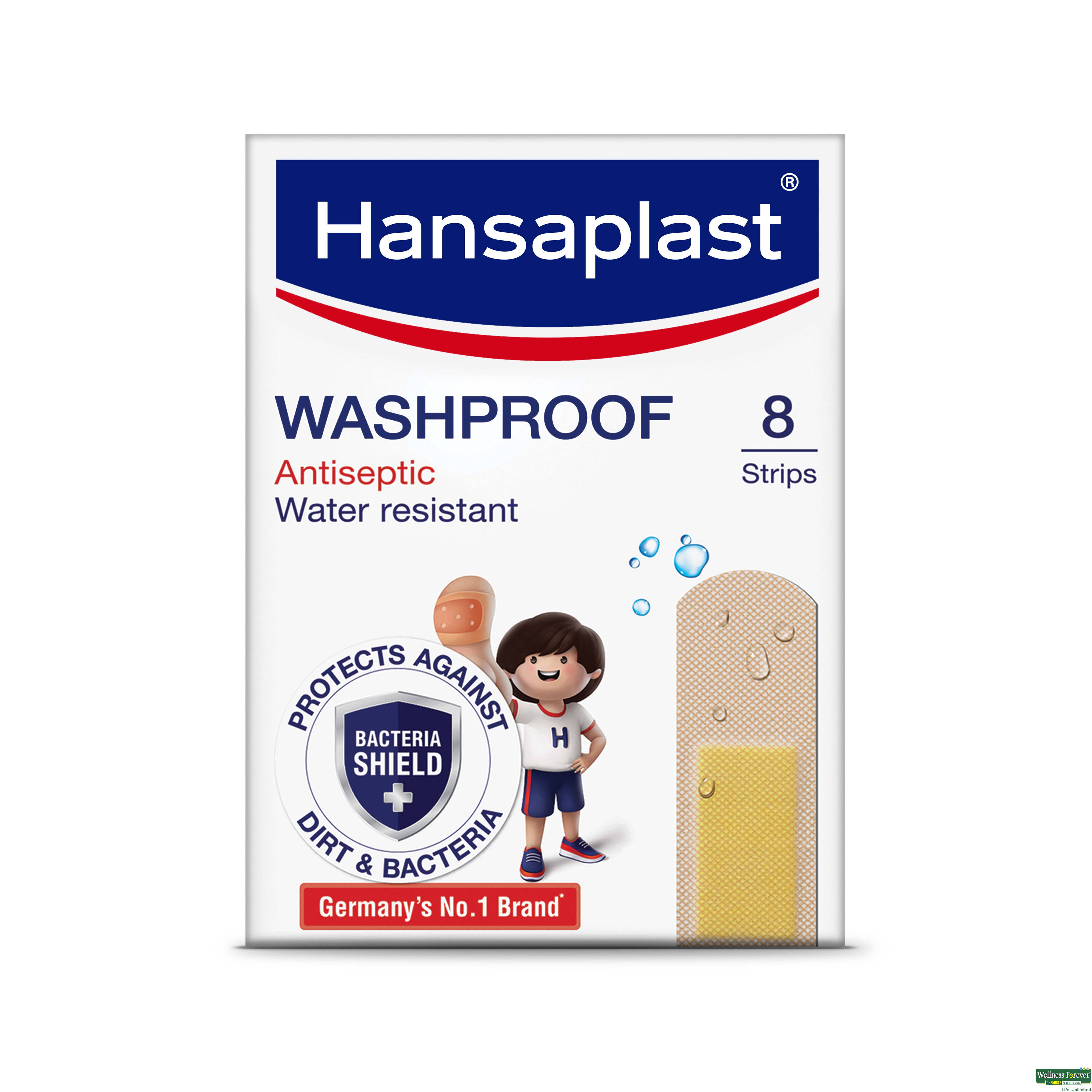 Hansaplast Washproof Antiseptic Strips 8 Pieces-image