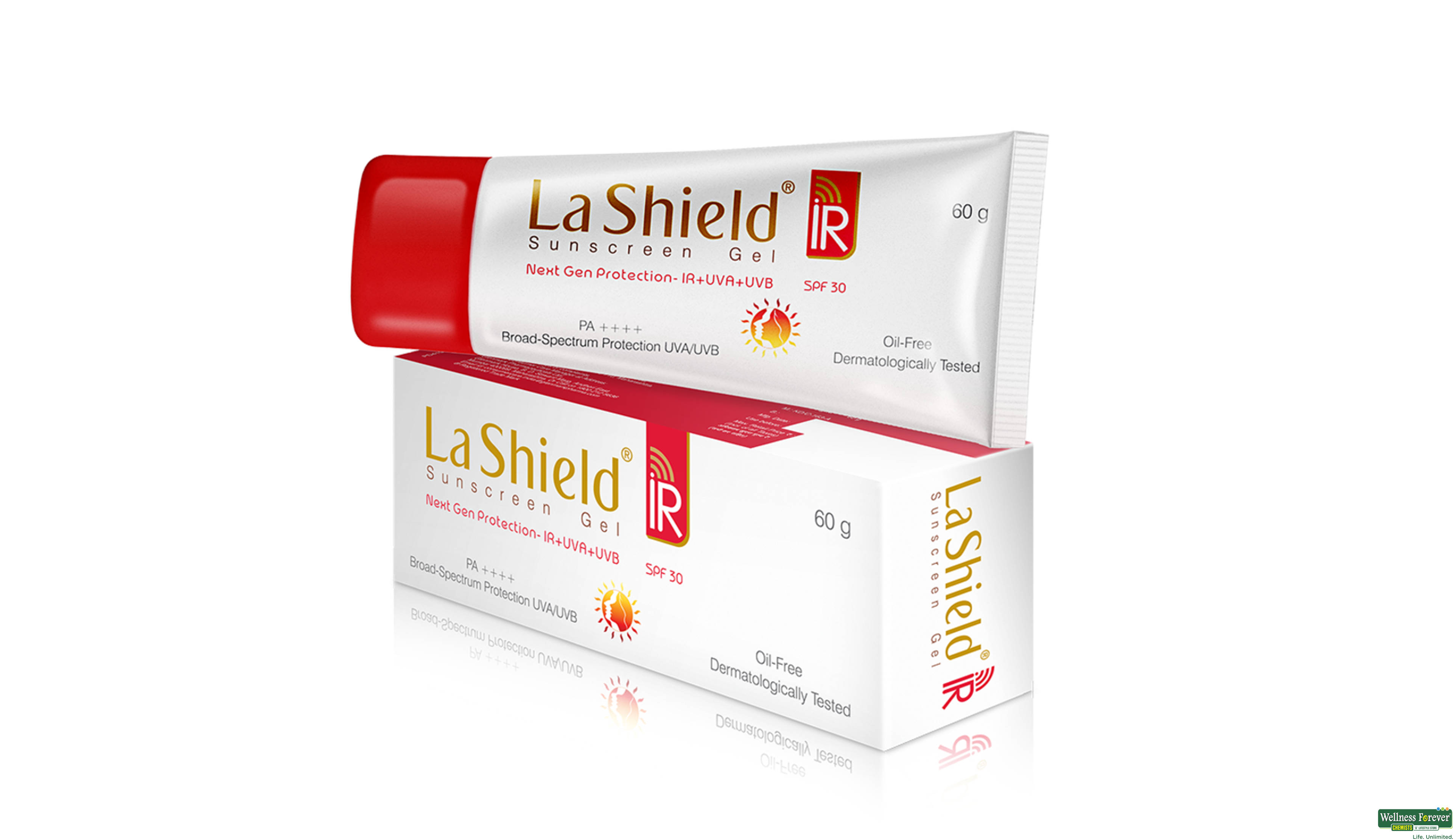 LA-SHIELD-IR SUNSCREEN SPF30 GEL 60GM- 3, 60GM, 