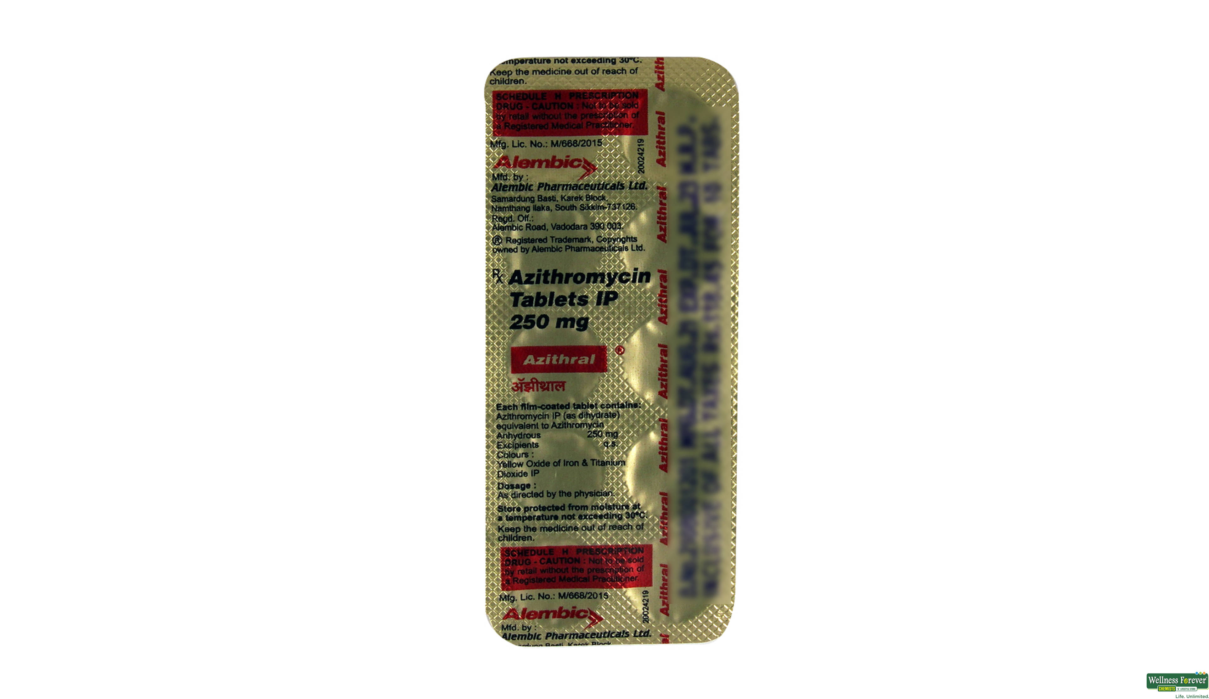 AZITHRAL 250MG 10TAB- 2, 10TAB, 