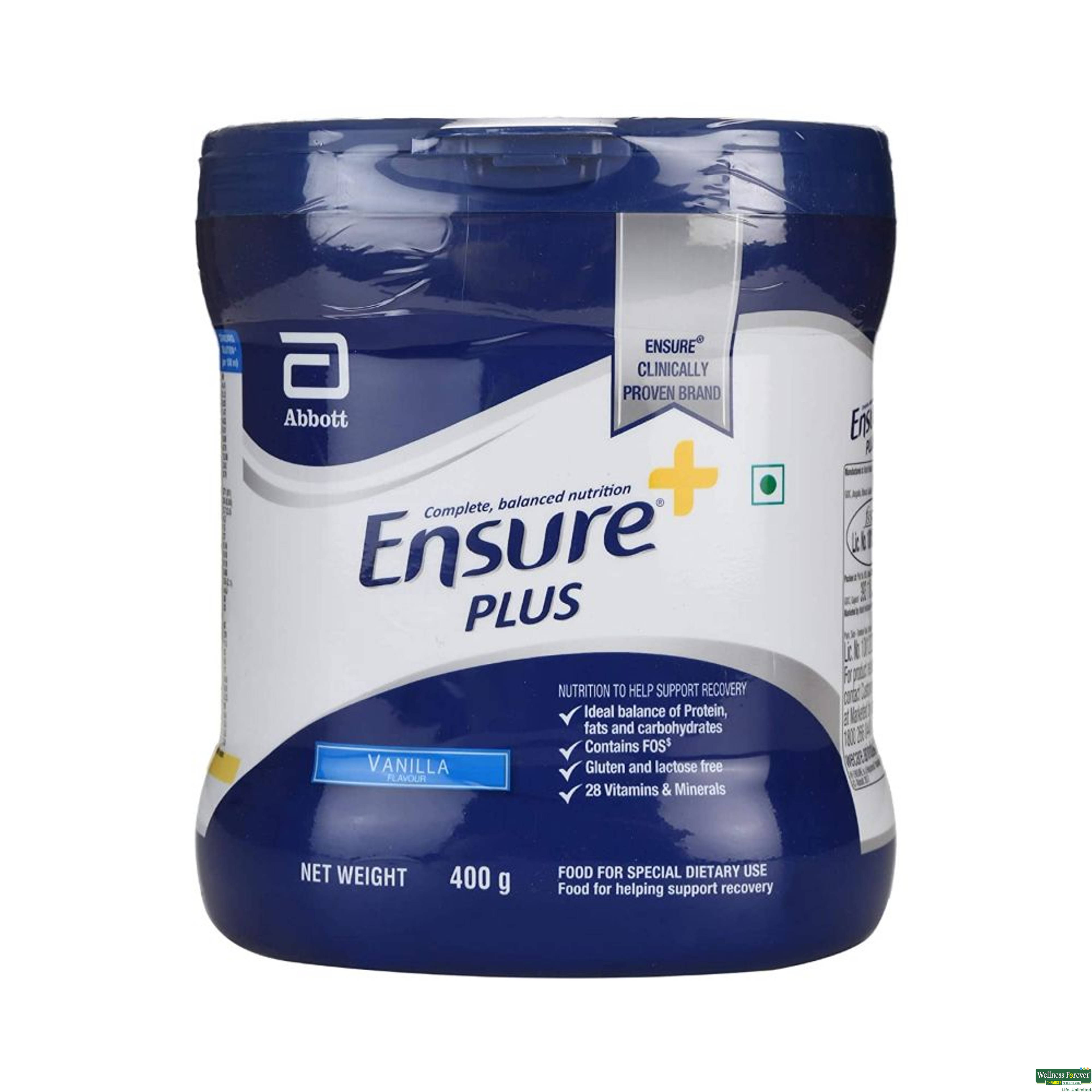 Ensure Plus Nutritional Powder, Vanilla, 400 g-image