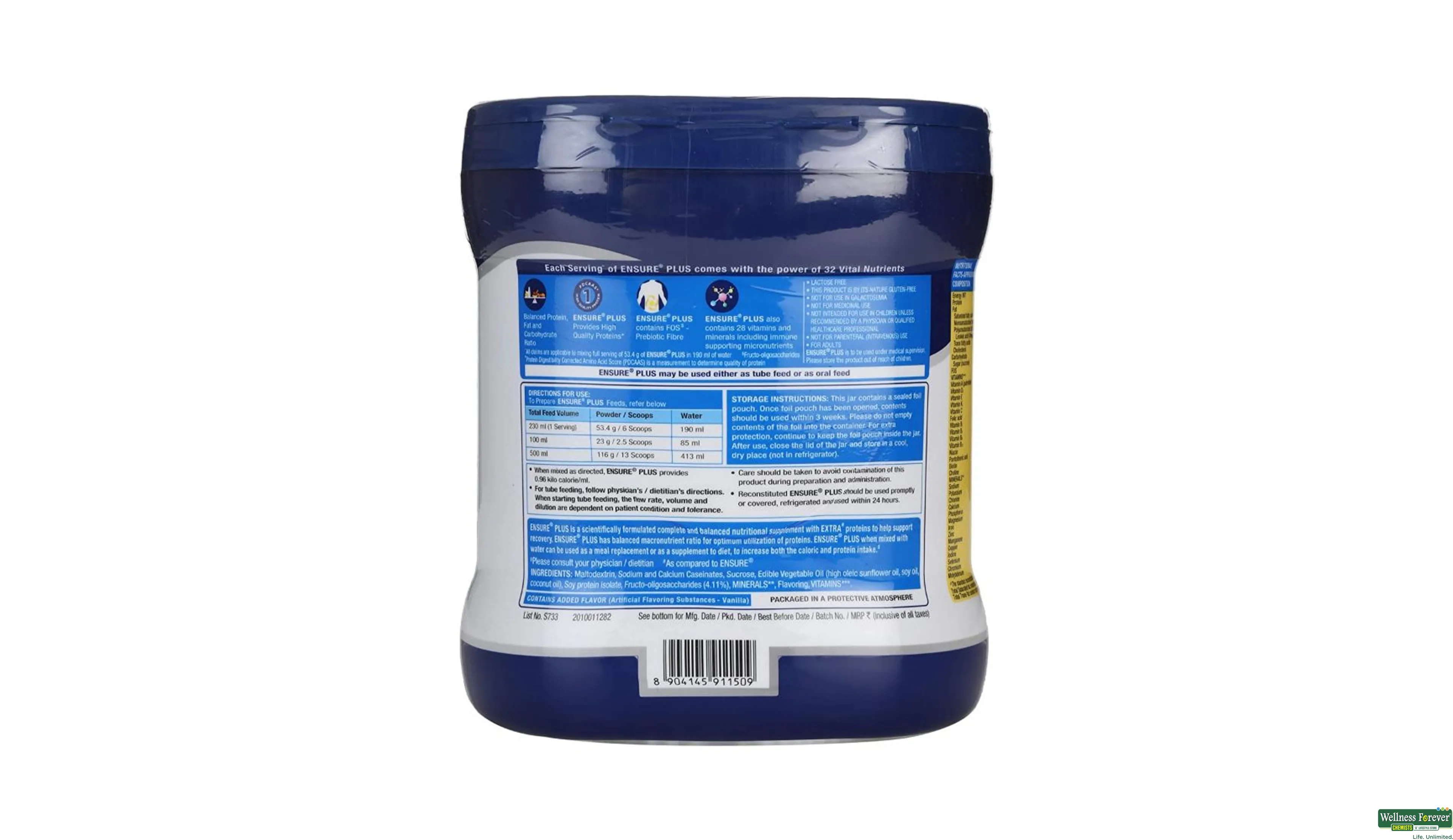 ENSURE-PLUS VANILA PWDR 400GM- 2, 400GM, 