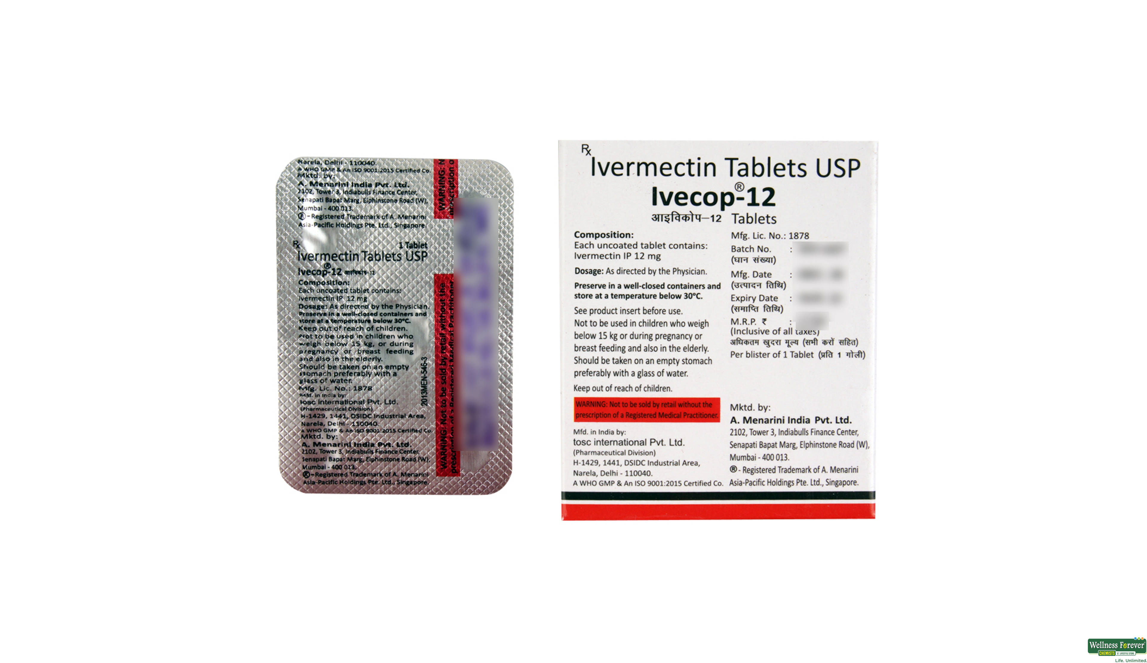 IVECOP 12MG 1TAB- 2, 1TAB, 