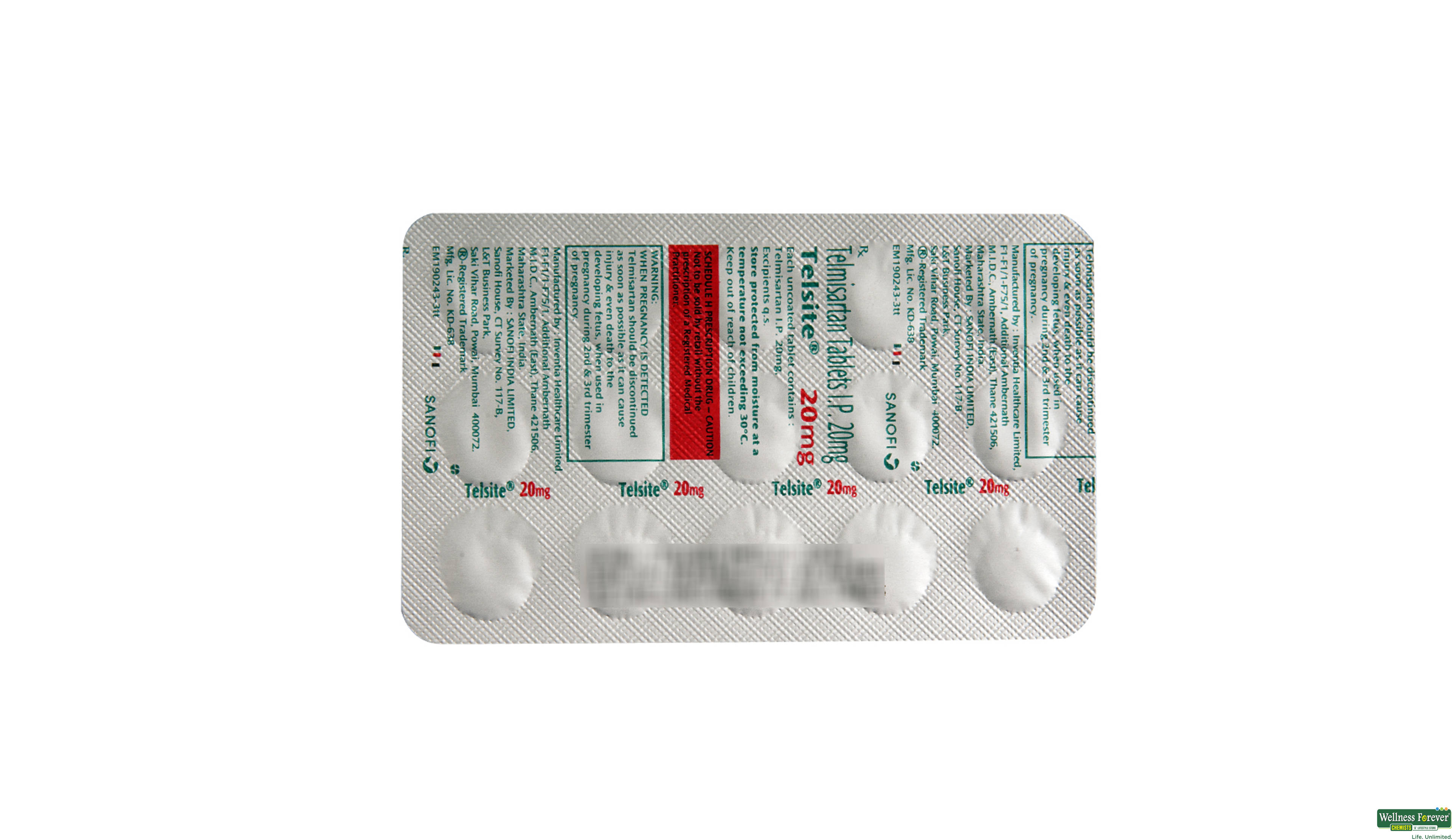 TELSITE 20MG 15TAB- 2, 15TAB, 