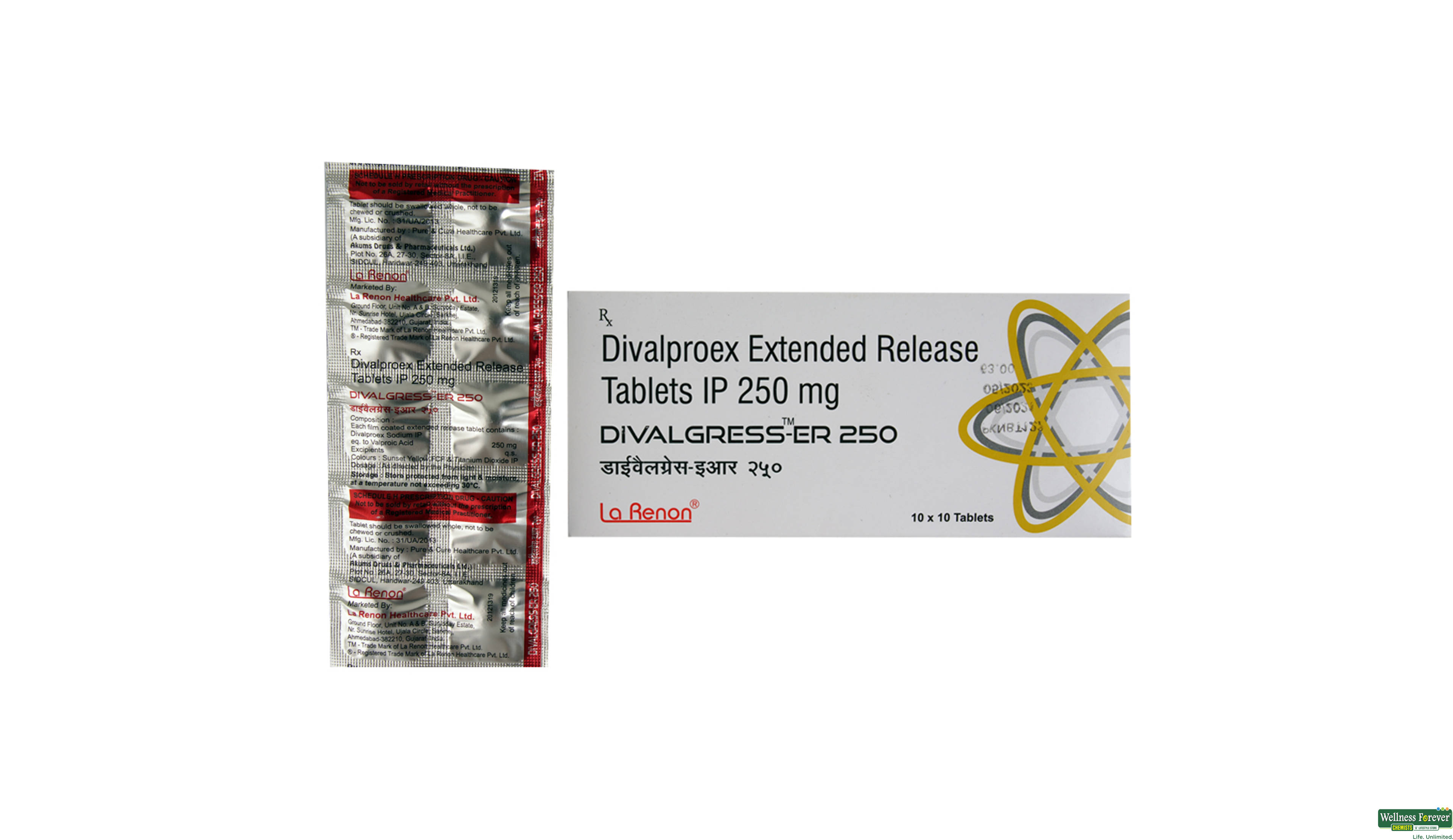 DIVALGRESS-ER 250MG 10TAB- 1, 10TAB, 