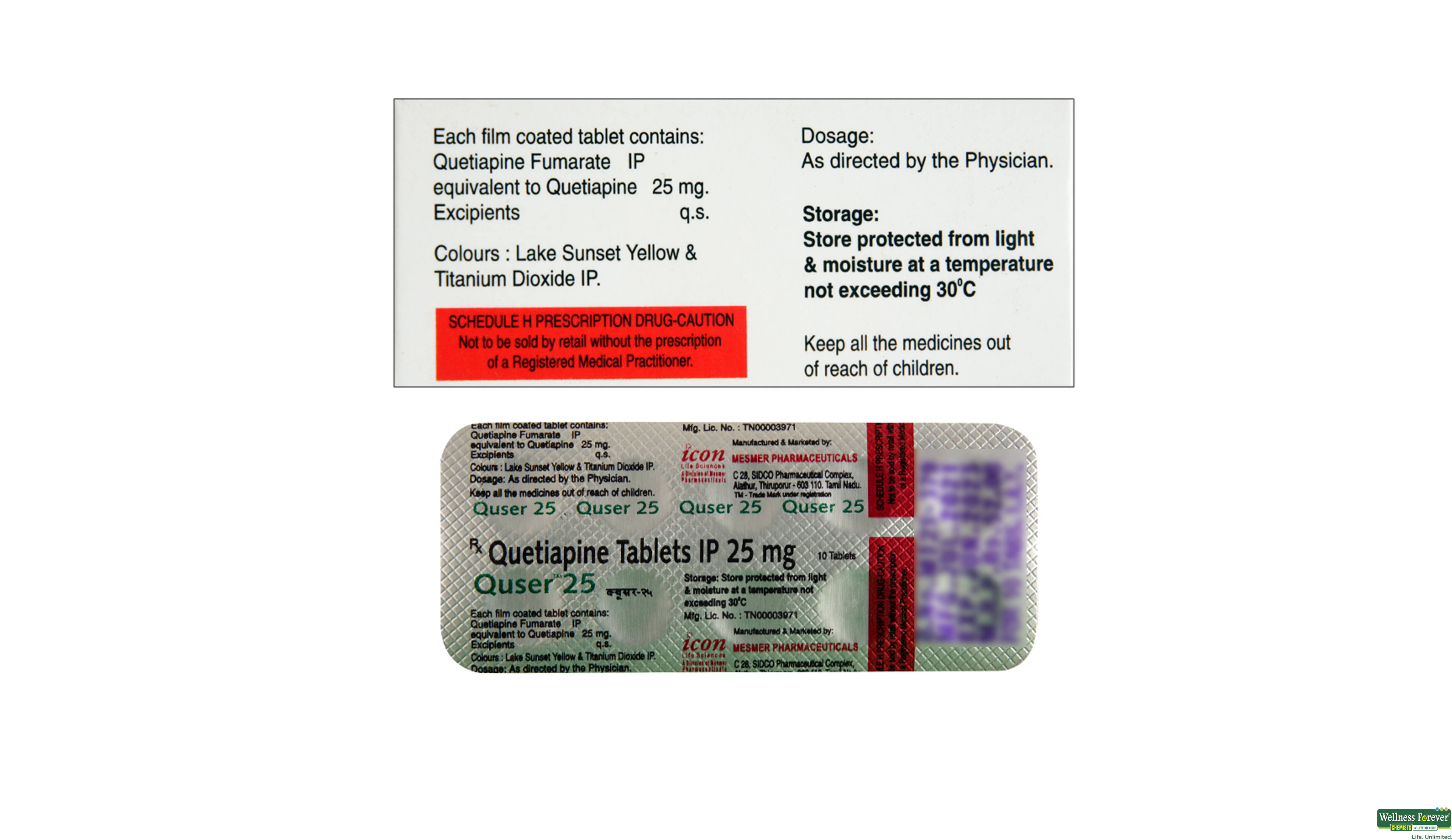 QUSER 25MG 10TAB- 2, 10TAB, 