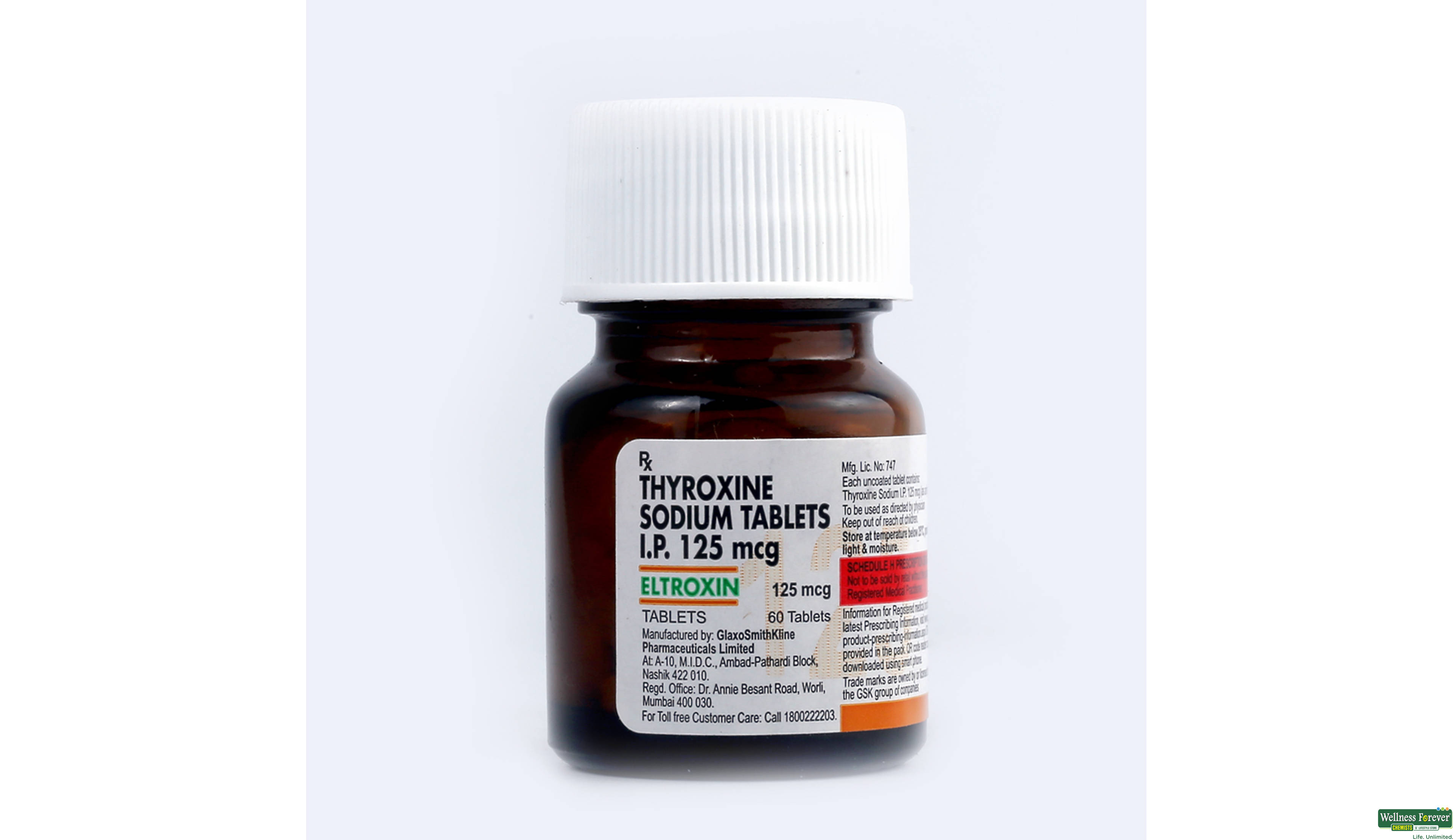 ELTROXIN 125MCG 60TAB- 1, 60TAB, 