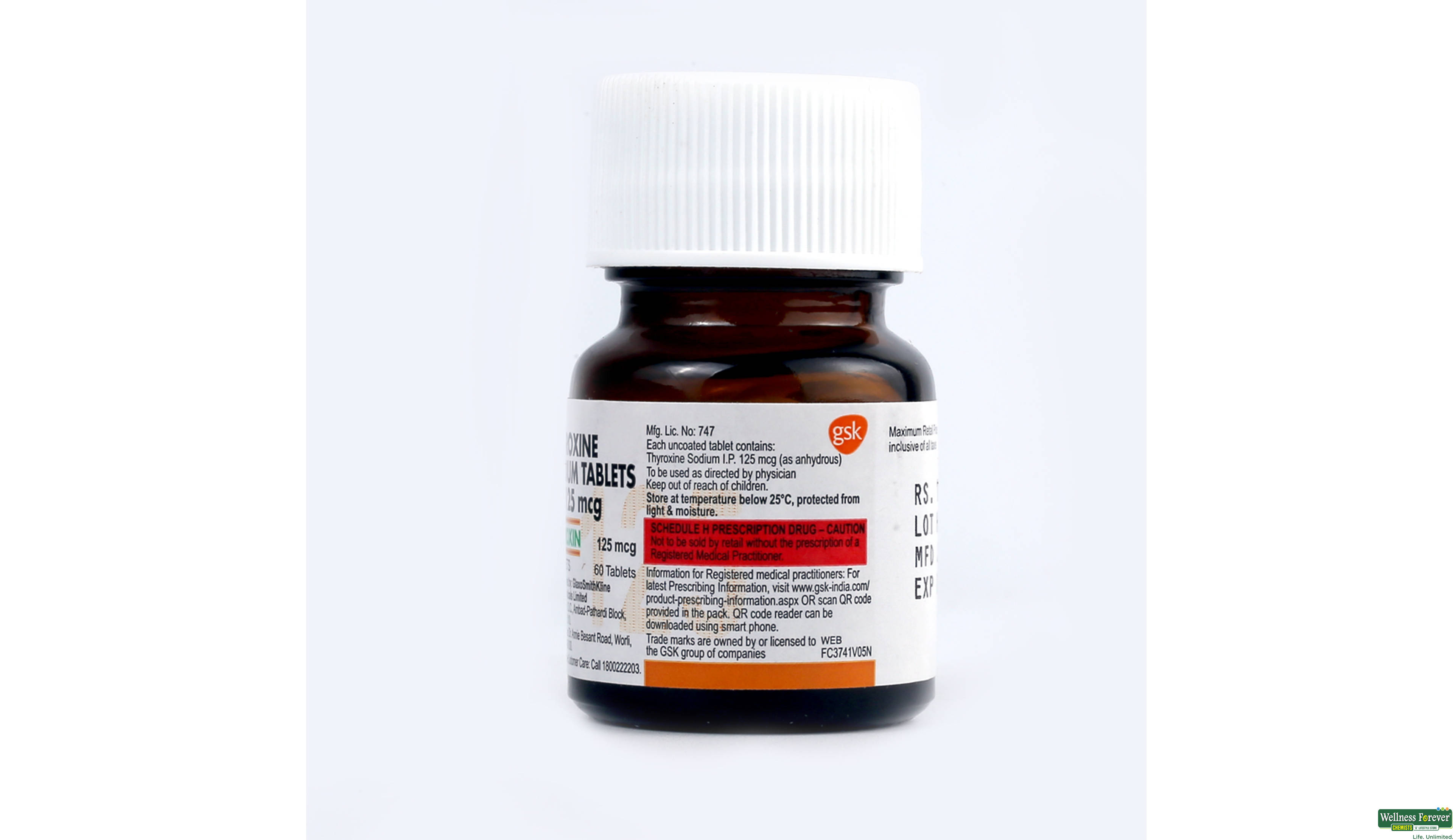 ELTROXIN 125MCG 60TAB- 2, 60TAB, 