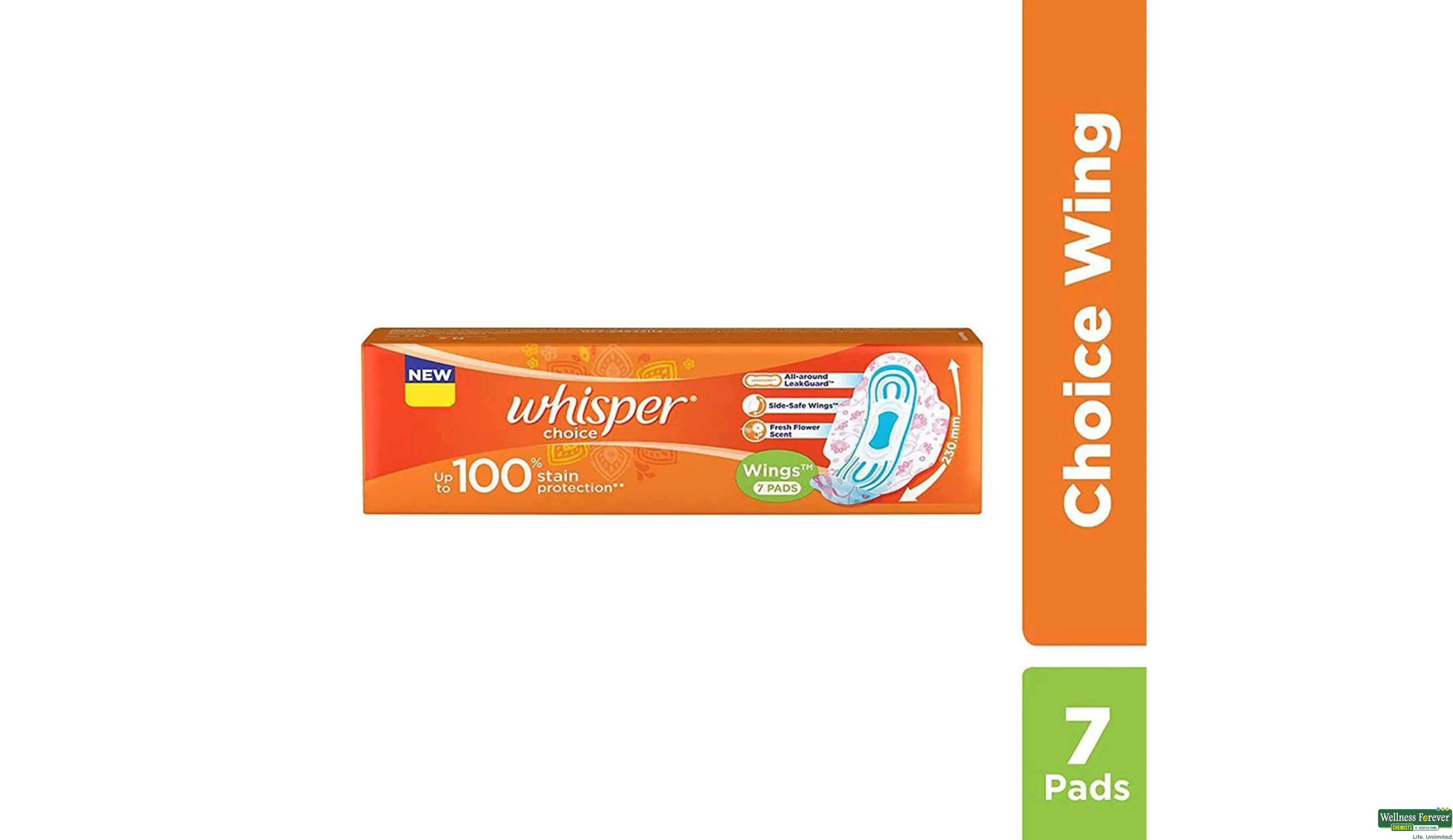 WHISPER SA/PADS CHOICE REG 7PC- 2, 7PC, 