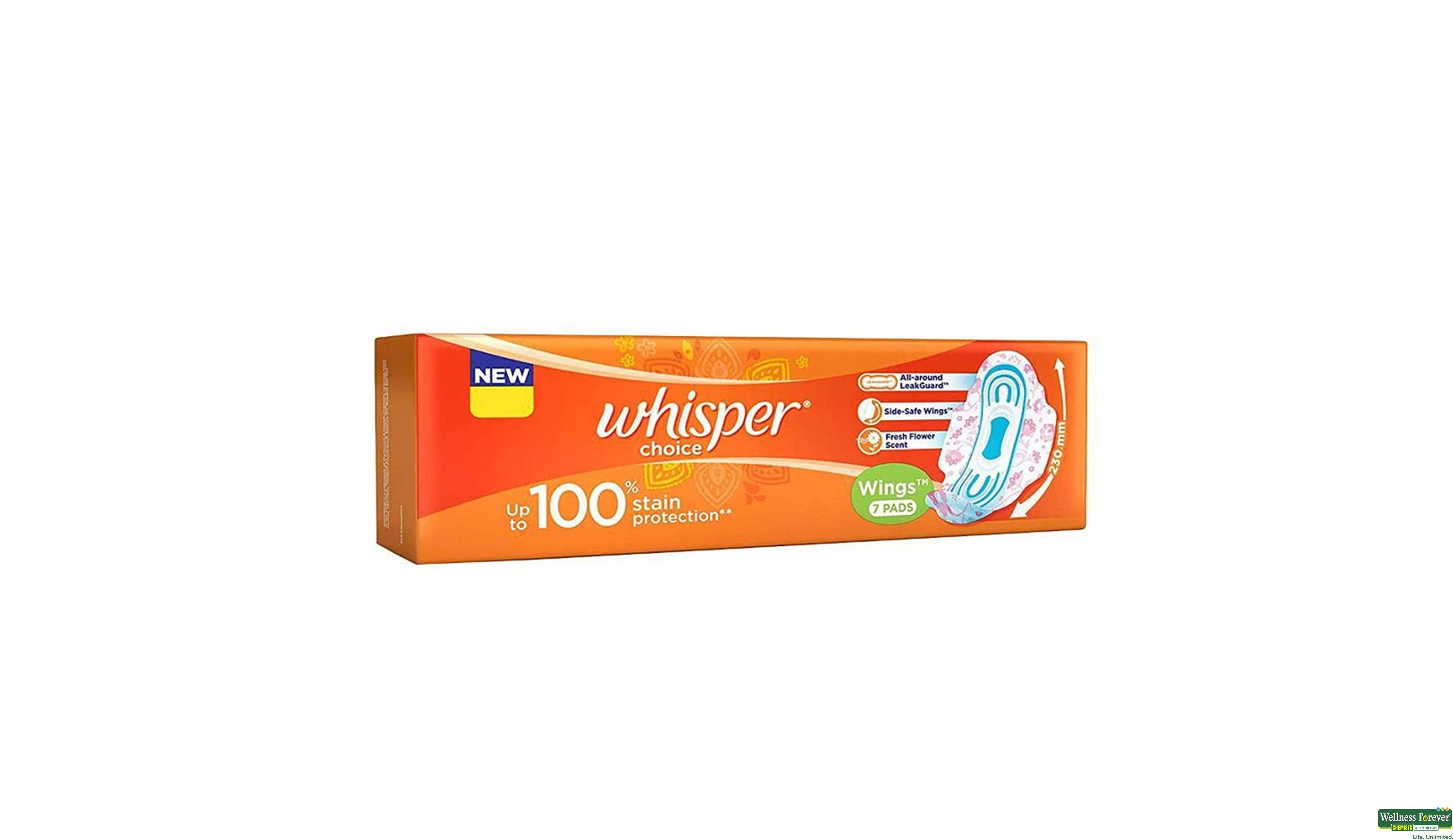 WHISPER SA/PADS CHOICE REG 7PC- 3, 7PC, 