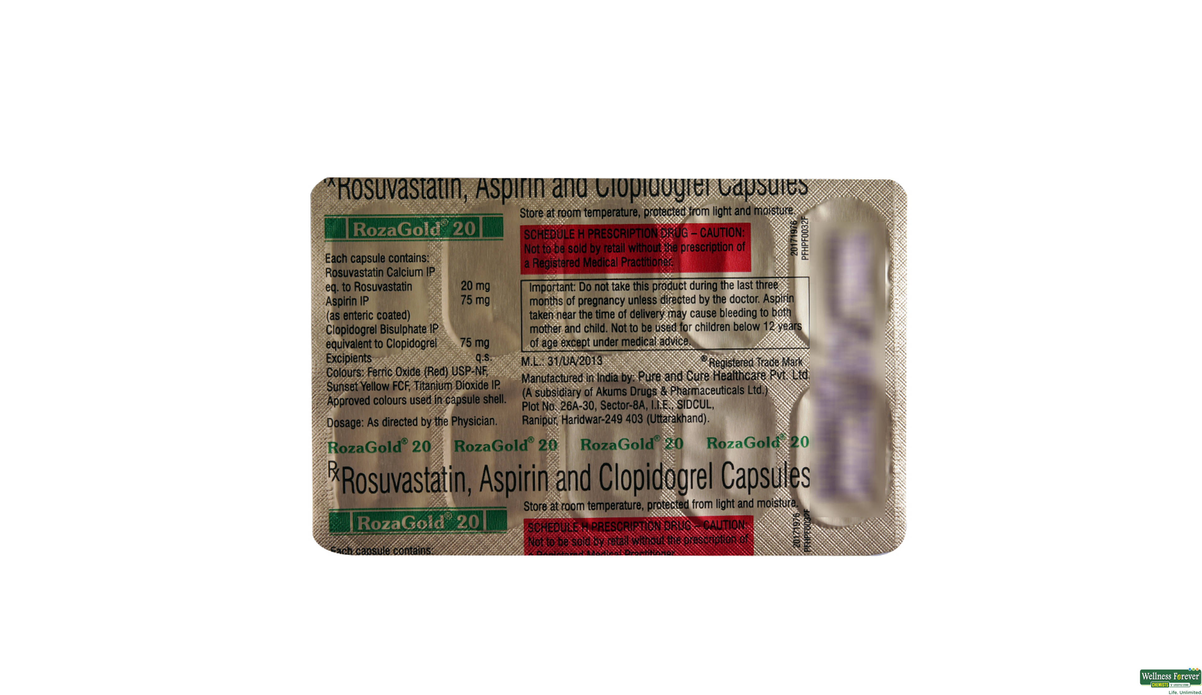 ROZAGOLD 20MG 10CAP- 2, 10CAP, 