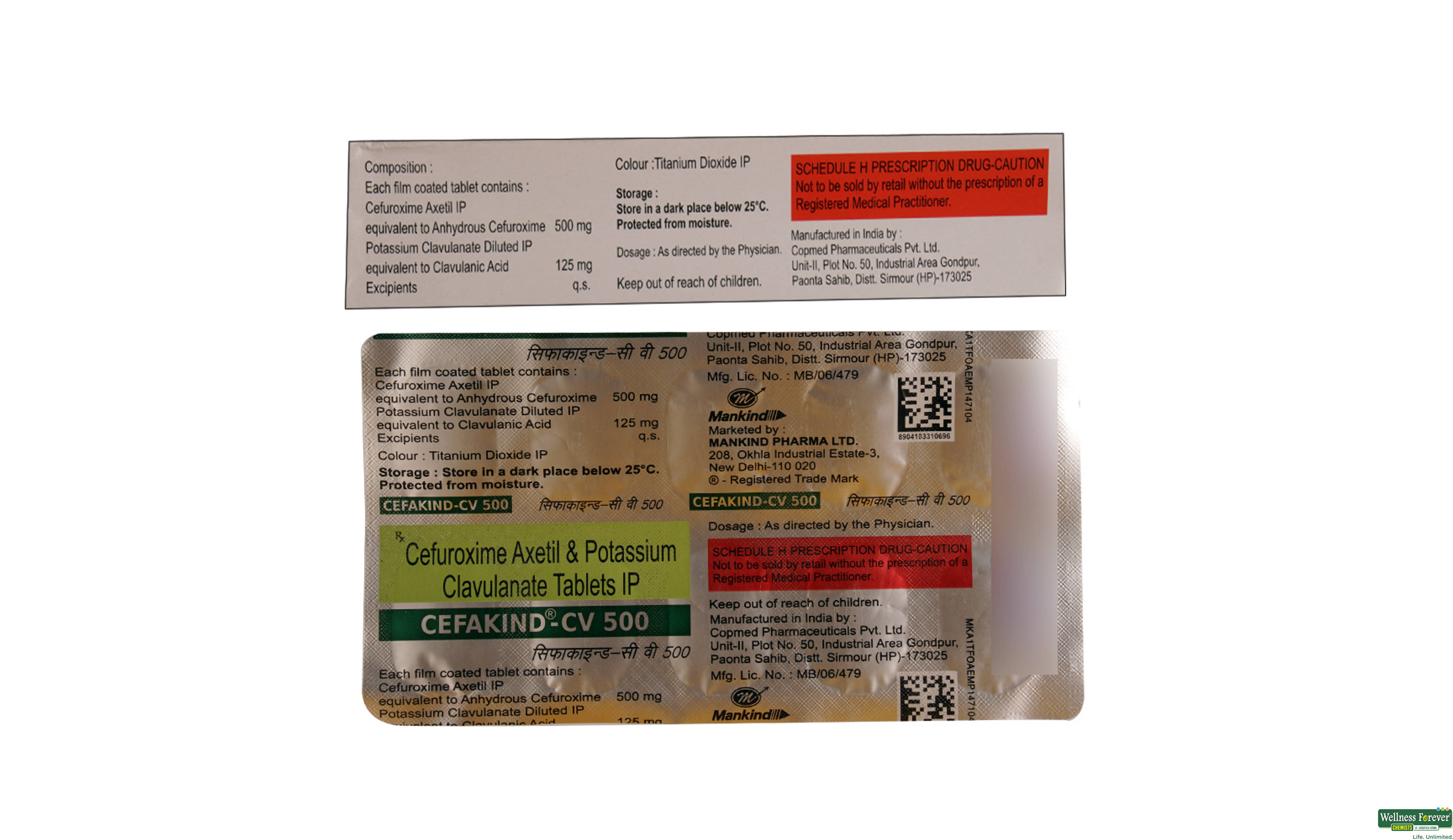 CEFAKIND-CV 500MG 10TAB- 2, 10TAB, 