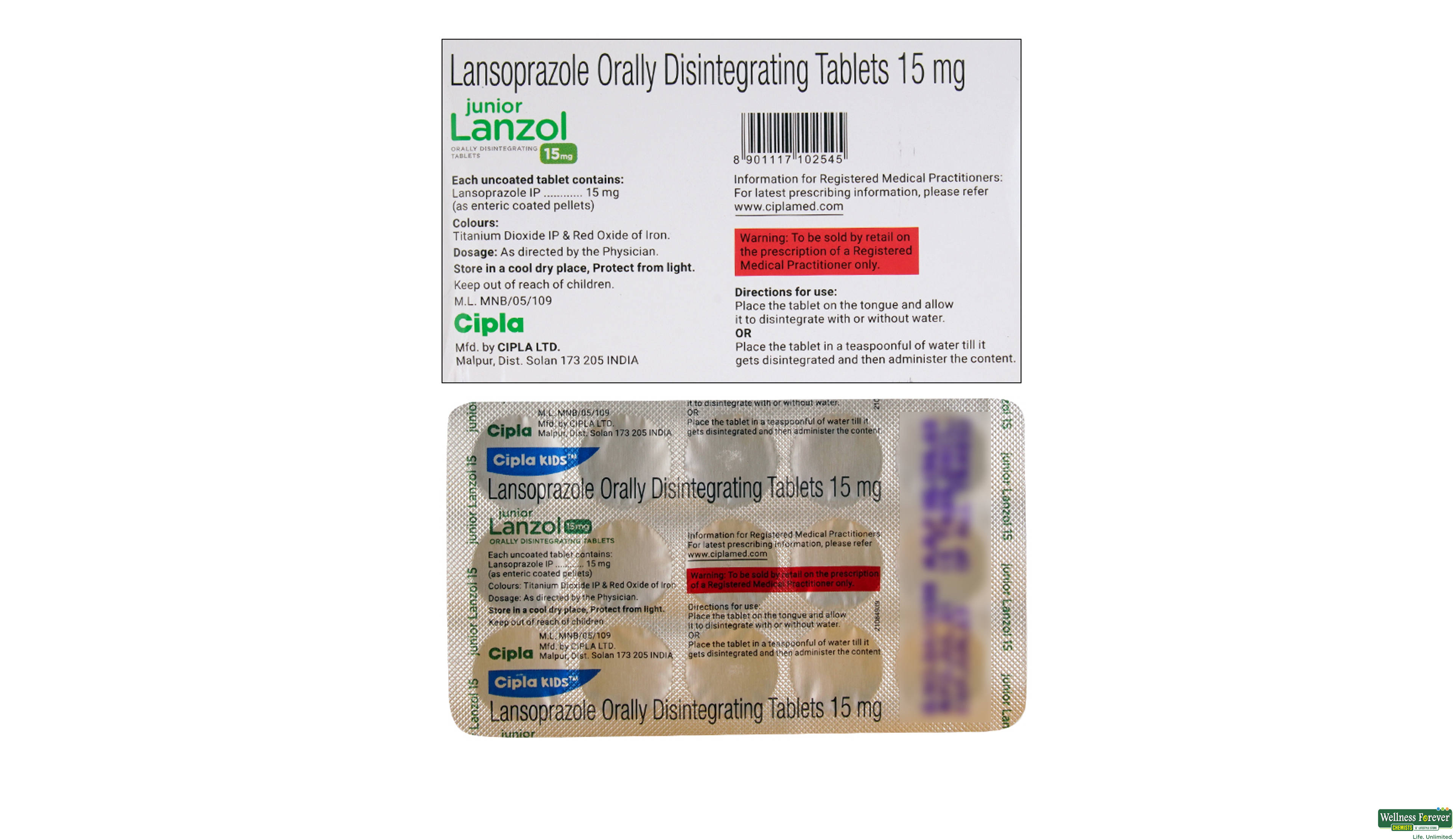 LANZOL JR 15MG 15TAB- 2, 15TAB, 