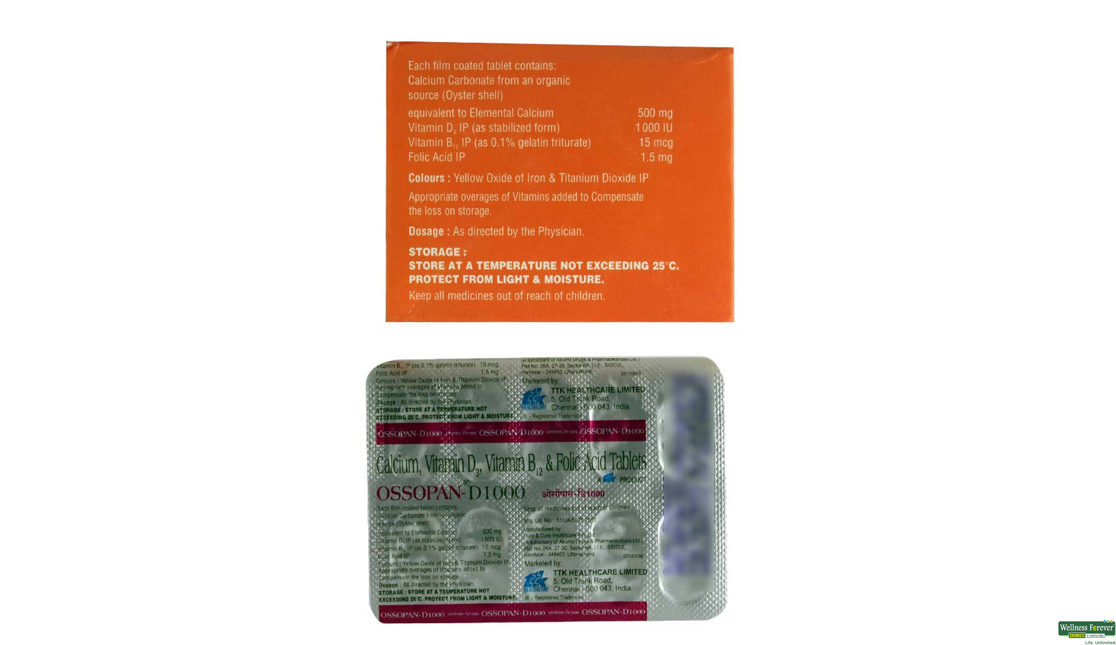 OSSOPAN-D 1000MG 10TAB- 2, 10TAB, 