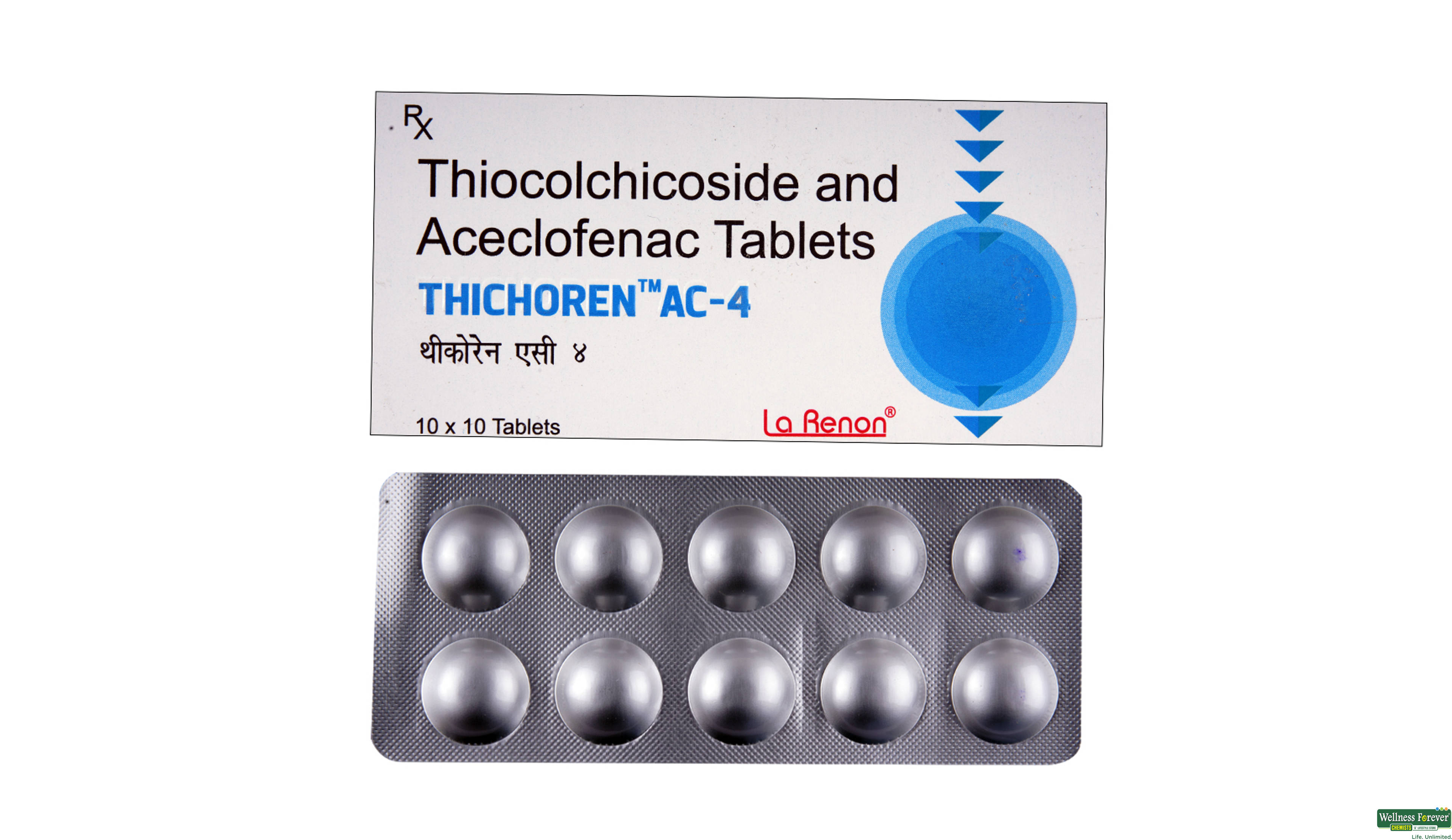 THICHOREN-AC 4MG 10TAB- 1, 10TAB, 