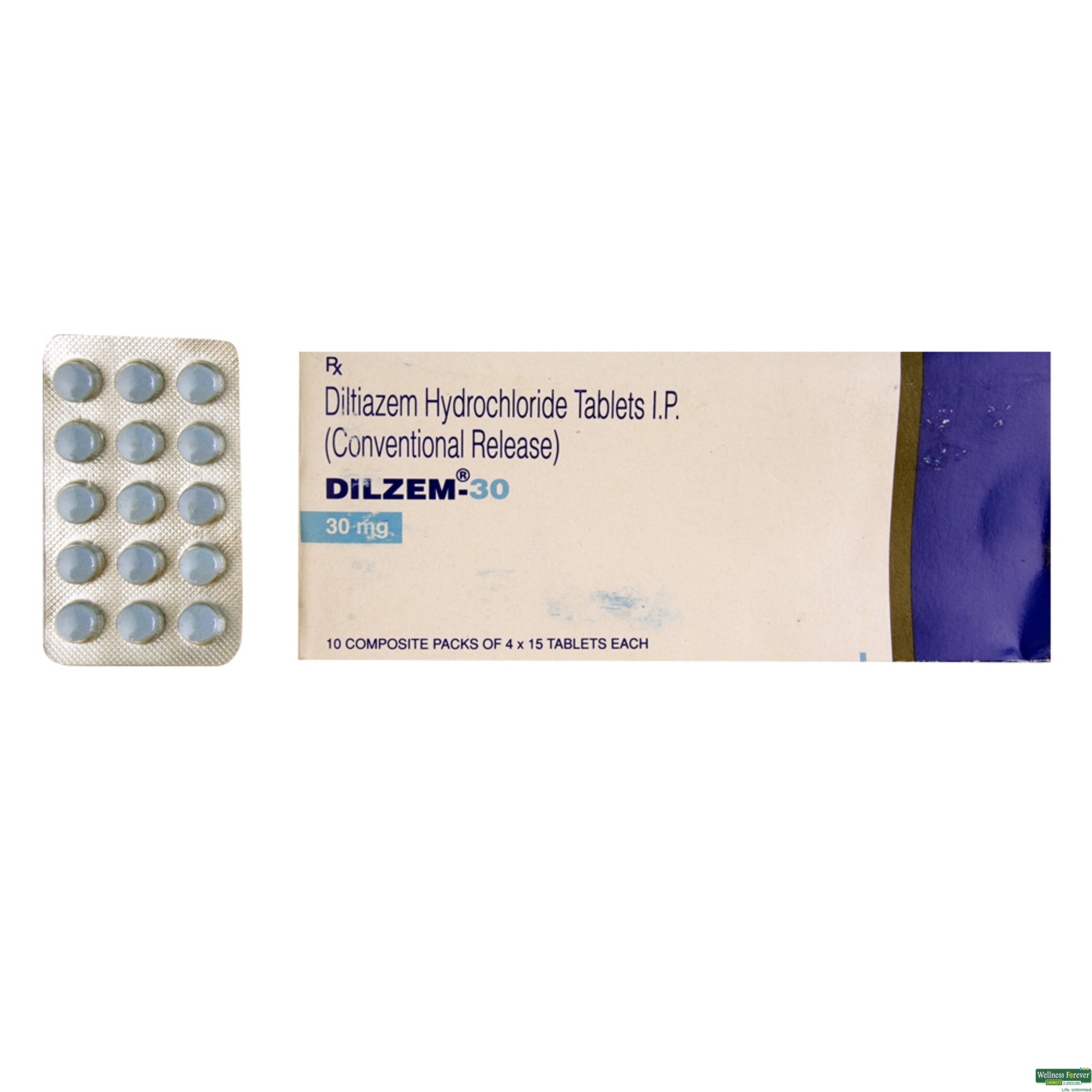 Dilzem 30mg 15 Tablets-image