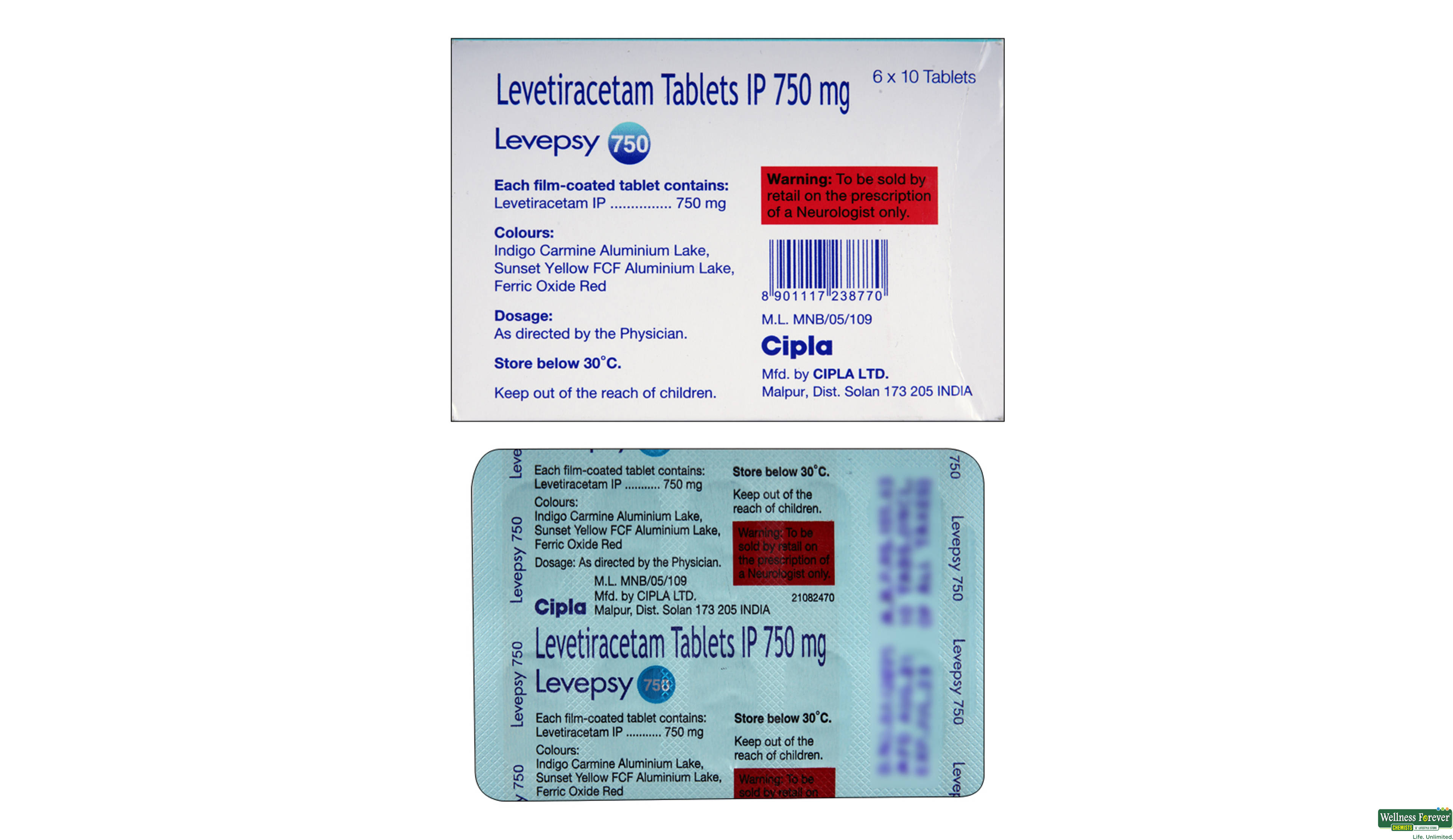 LEVEPSY 750MG 10TAB- 2, 10TAB, 