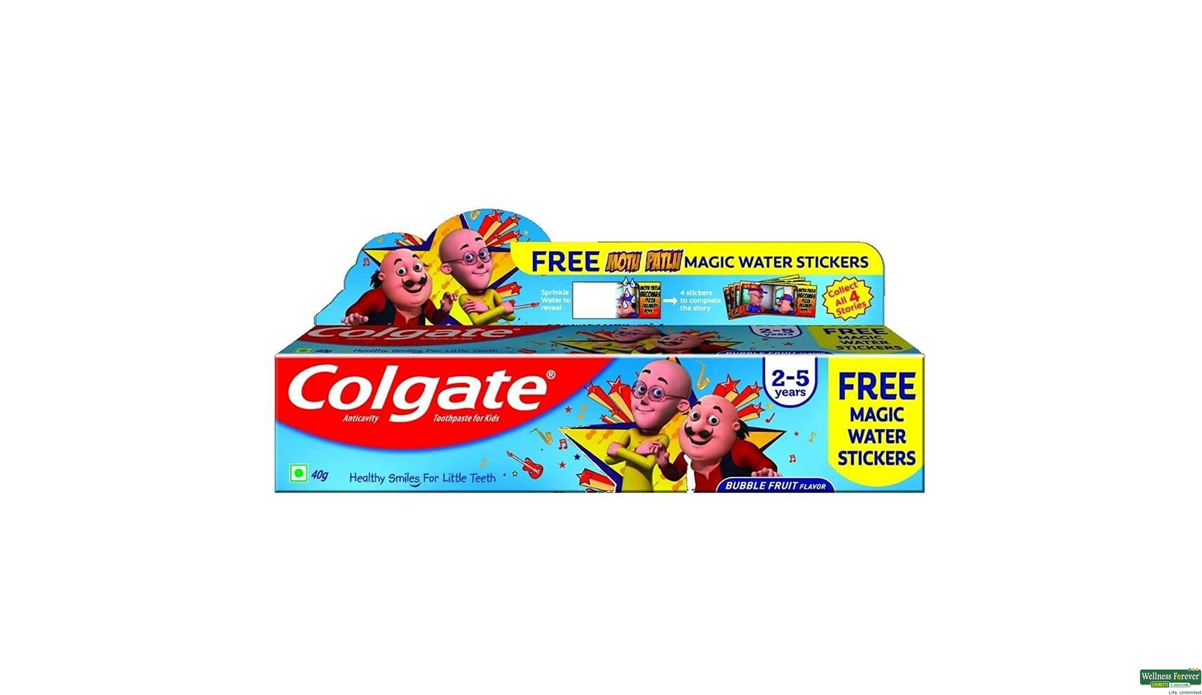 COLG T/PASTE KIDS BUBBLE FRUIT 40GM- 3, 40GM, 