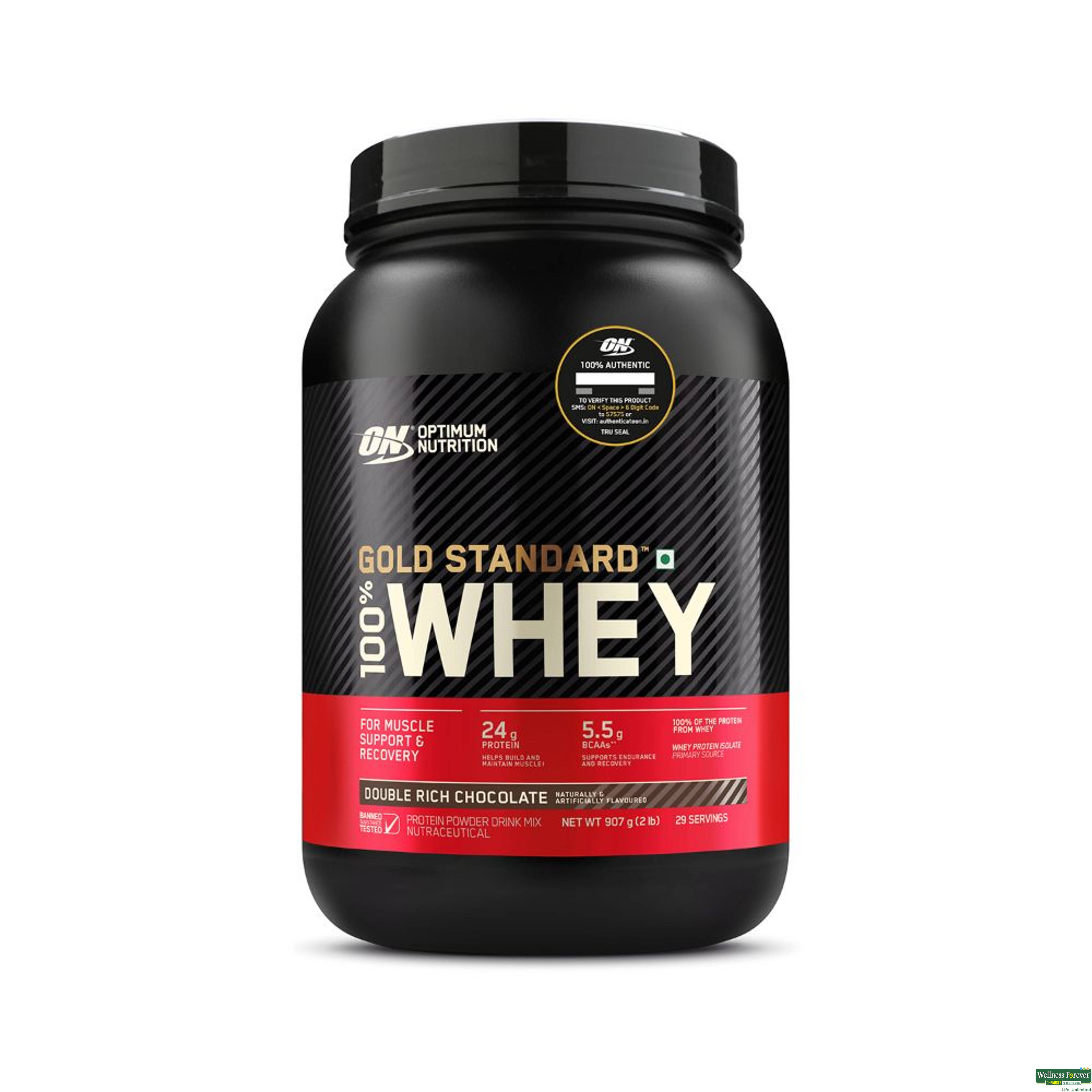 Optimum Nutrition Gold Standard 100% Whey Protein, Double Rich Chocolate, 907 kg-image