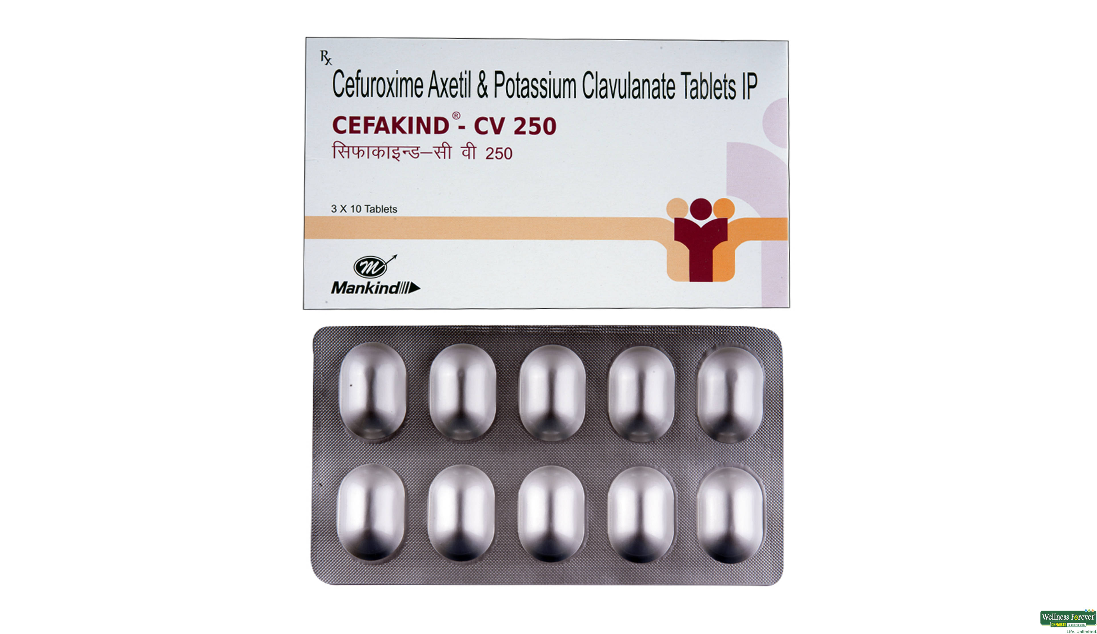 CEFAKIND-CV 250MG 10TAB- 1, 10TAB, 
