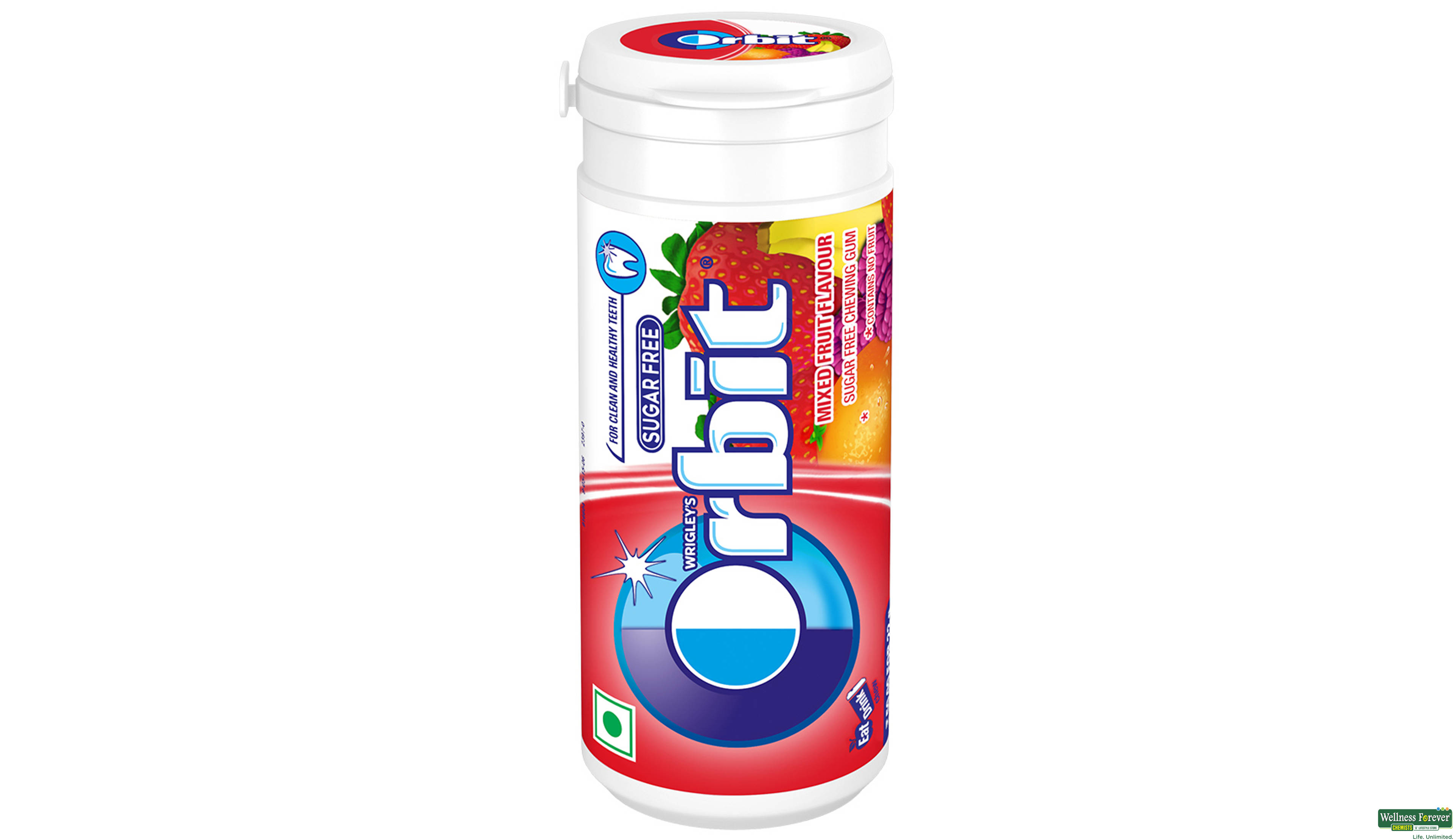 ORBIT MIXED FRUIT SUGARFREE 22GM- 1, 22GM, 