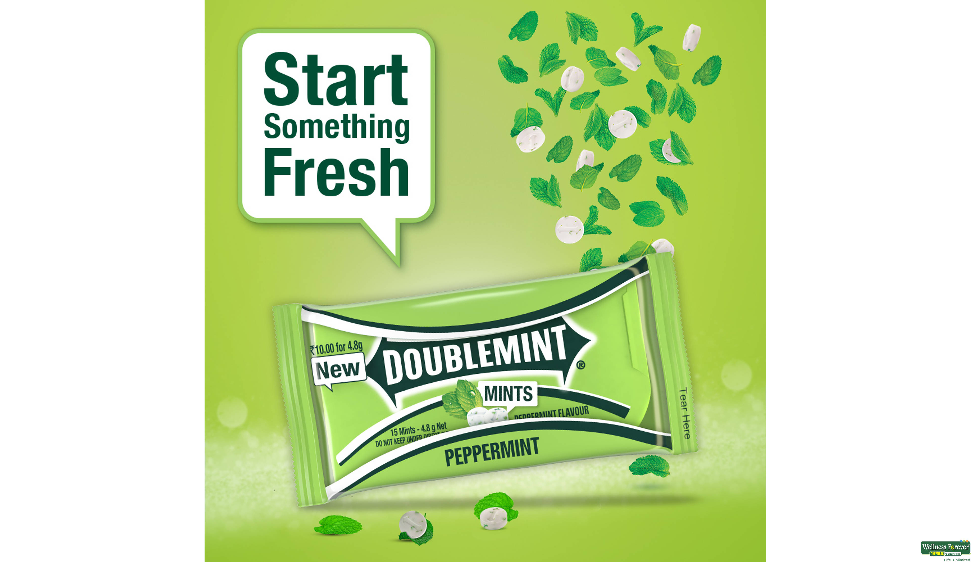 WRIGLEY DOUBLEMINT PEPPERMINT 4.8GM- 5, 4.8GM, 