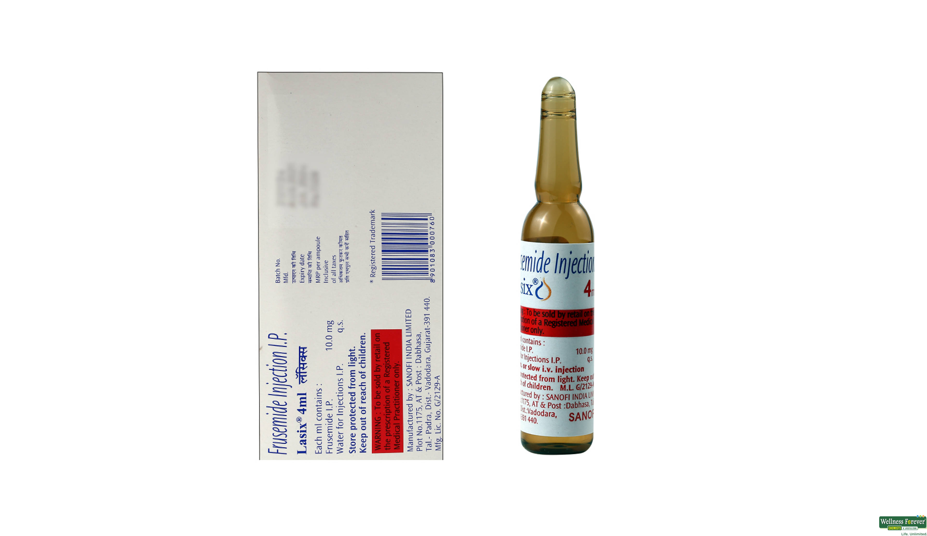 LASIX INJ 4ML AMP- 2, 4ML, 