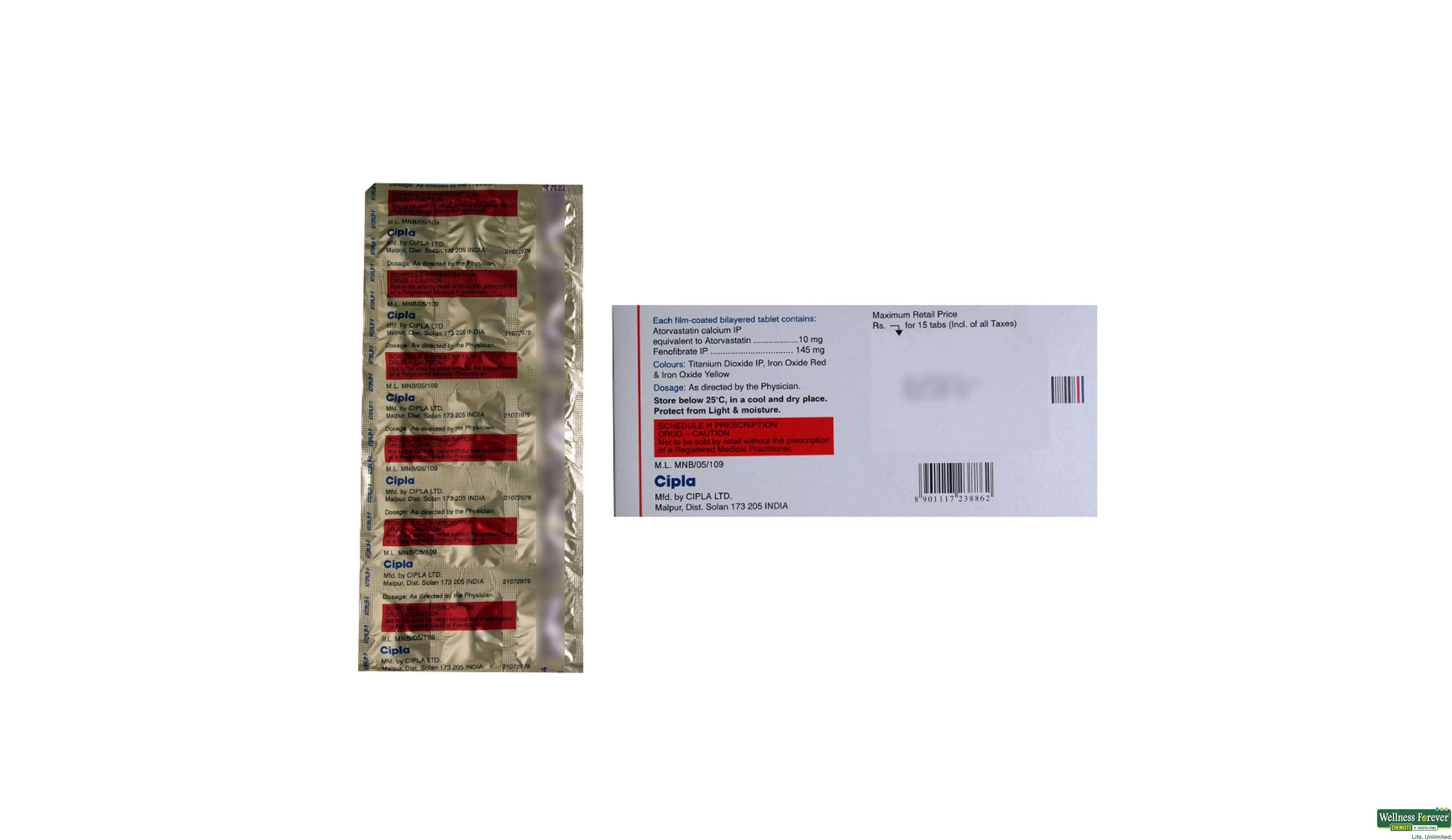 ATORLIP-F 10MG 15TAB- 2, 15TAB, 