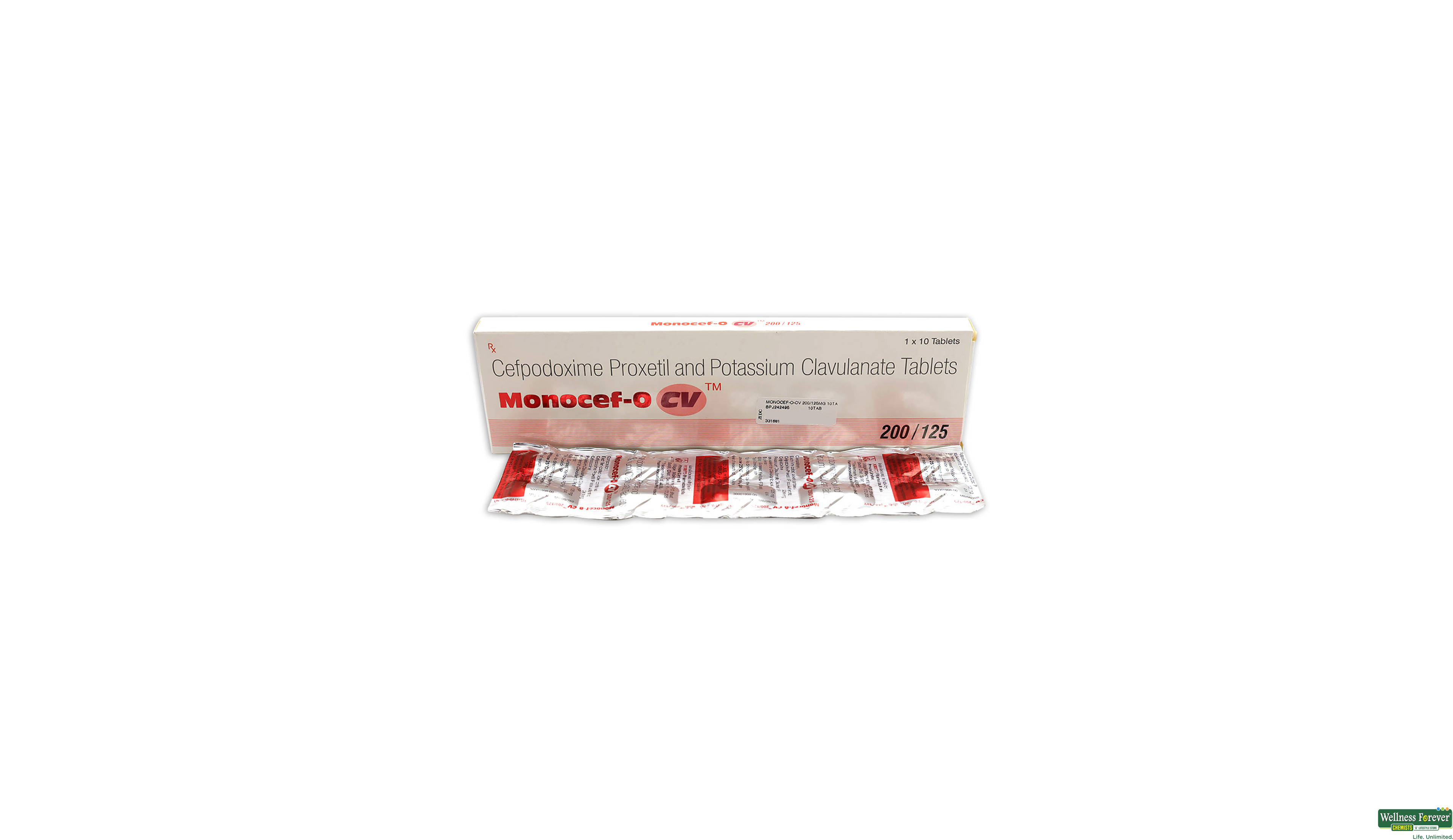 MONOCEF-O-CV 200/125MG 10TAB- 1, 10TAB, 