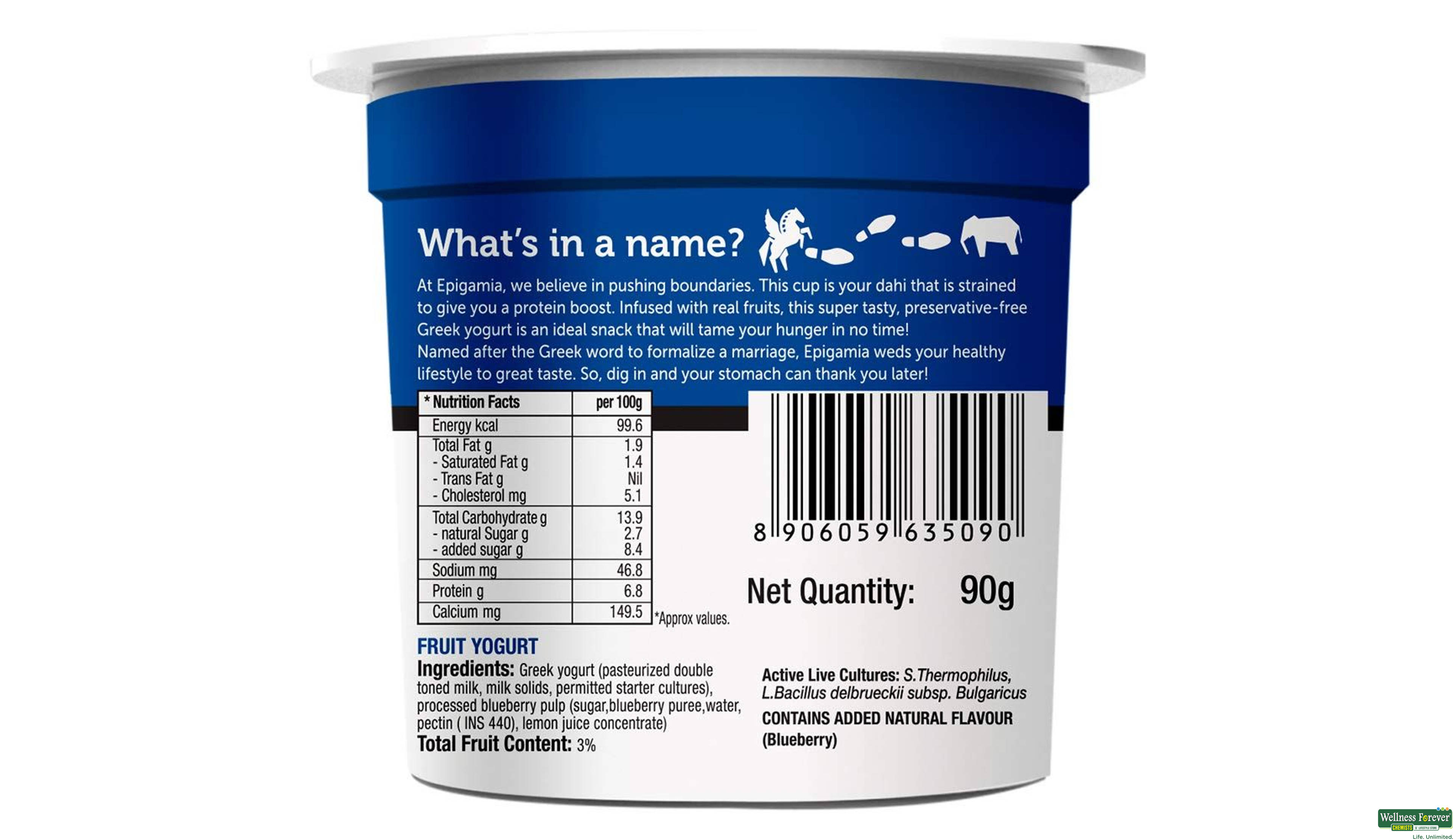 EPIGAMIA GREEK YOGURT BIUERRY 85GM- 2, 85GM, 