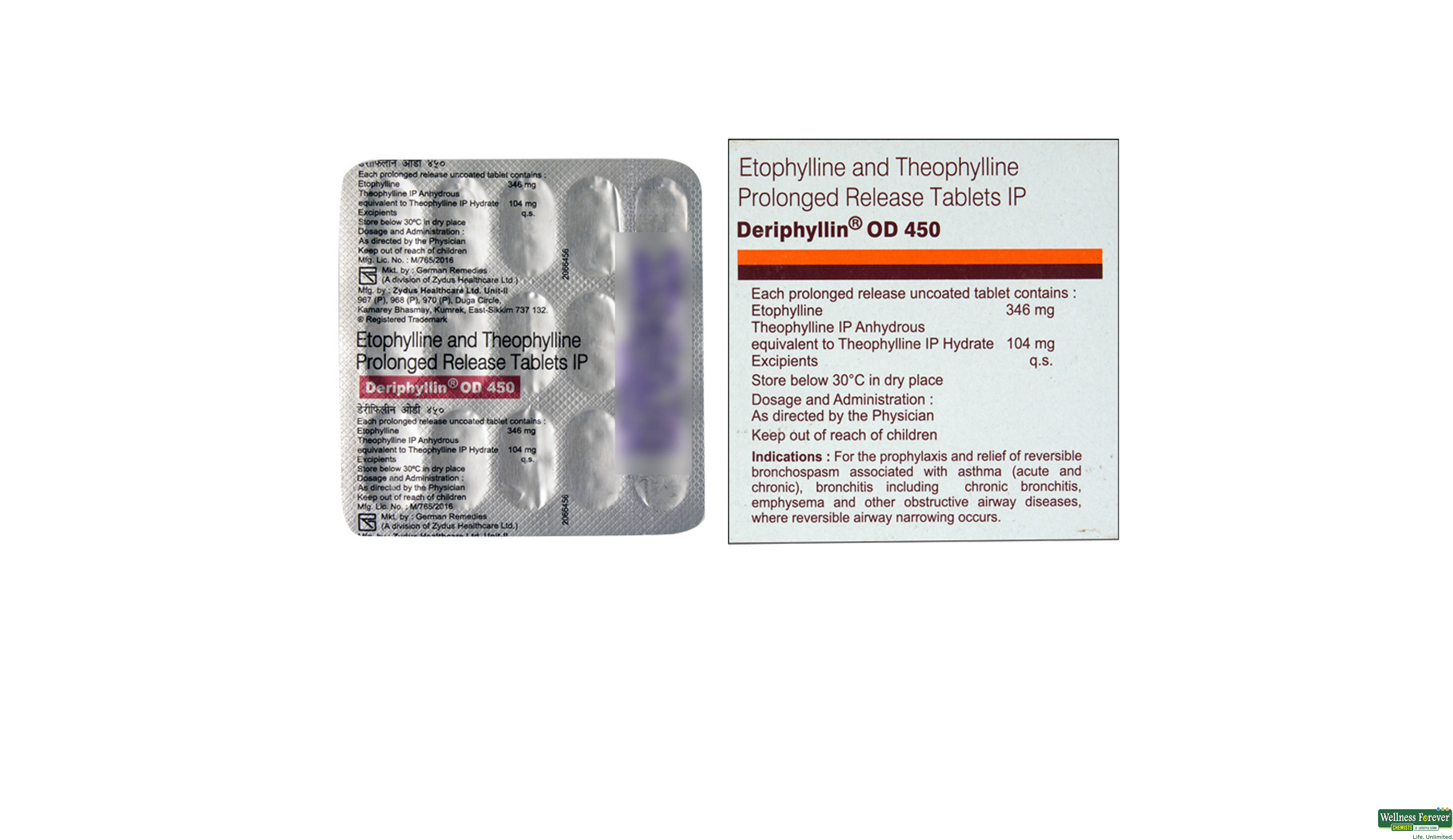 DERIPHYLLIN-OD 450MG 15TAB- 2, 15TAB, 