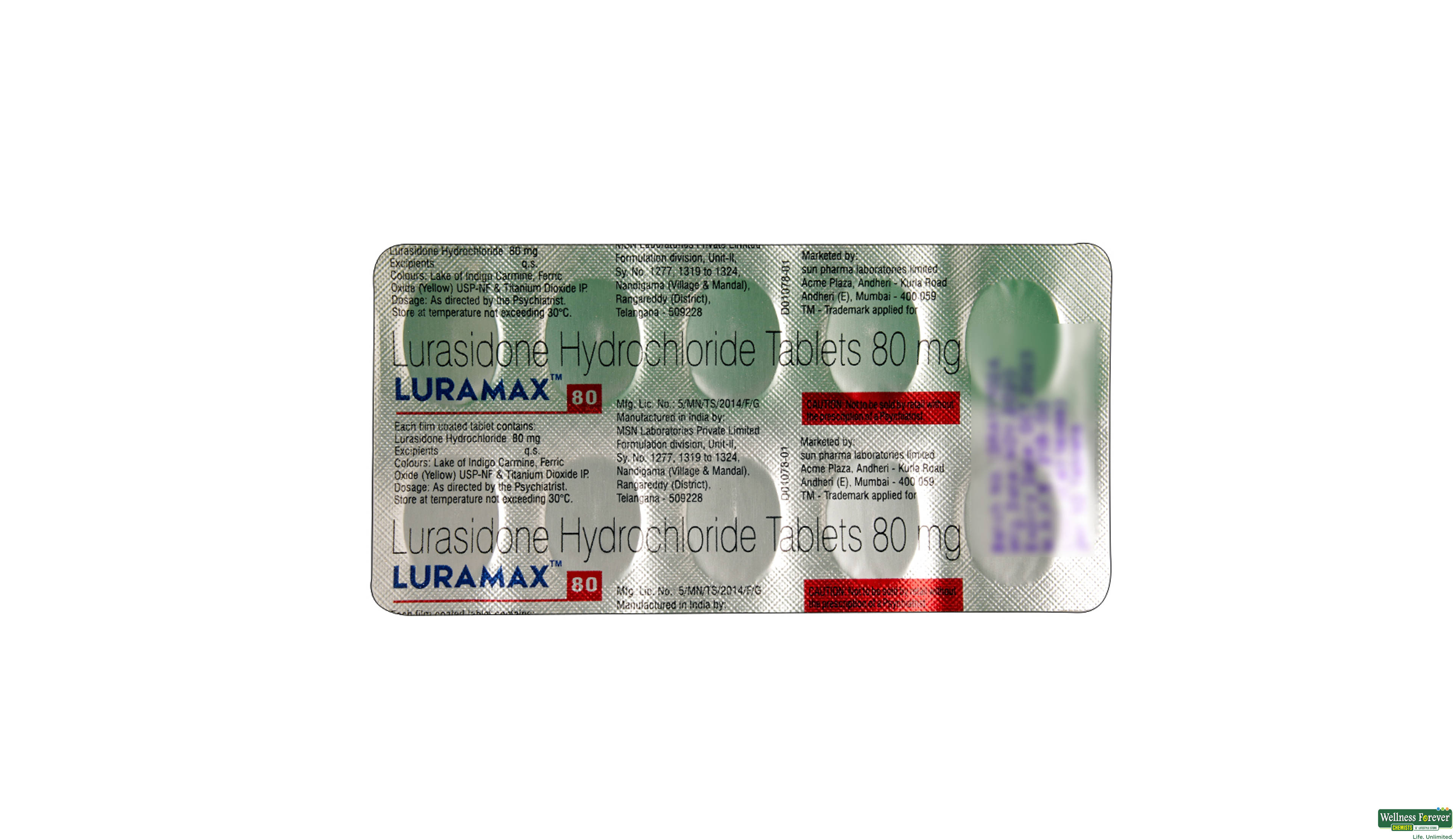 LURAMAX 80MG 10TAB- 2, 10TAB, 