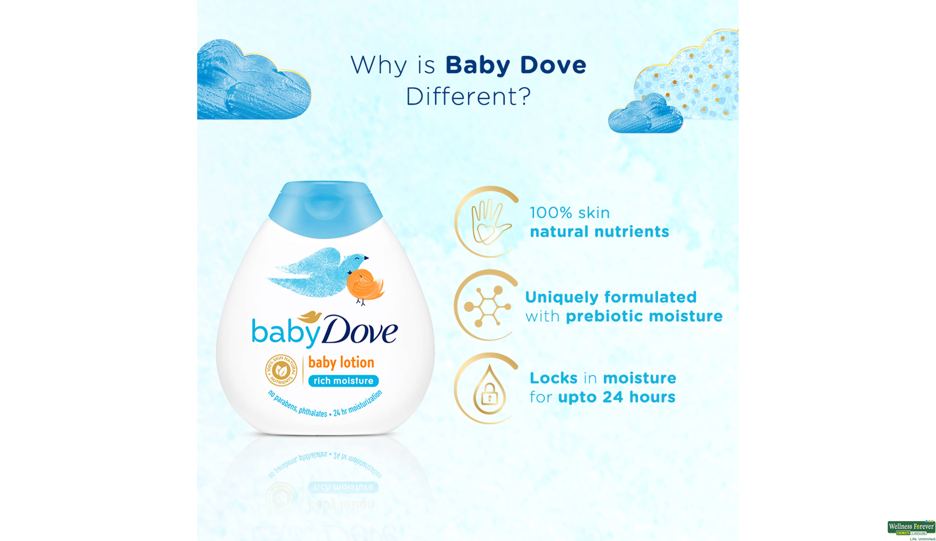 DOVE BABY LTN RICH MOISTURE 200ML- 3, 200ML, 