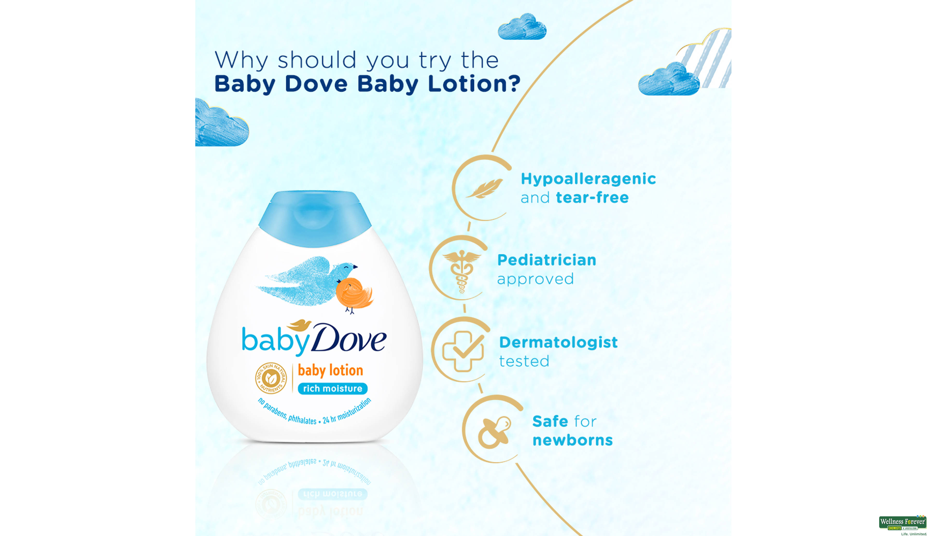 DOVE BABY LTN RICH MOISTURE 200ML- 4, 200ML, 