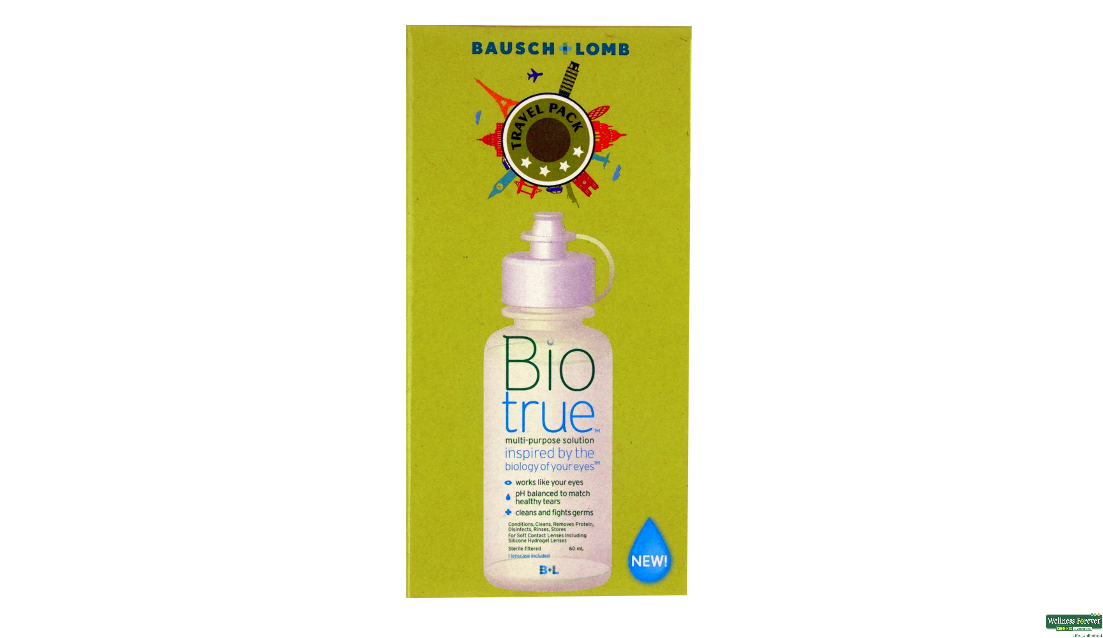 BIO TRUE LENSE/SOLU 60ML- 1, 60ML, 