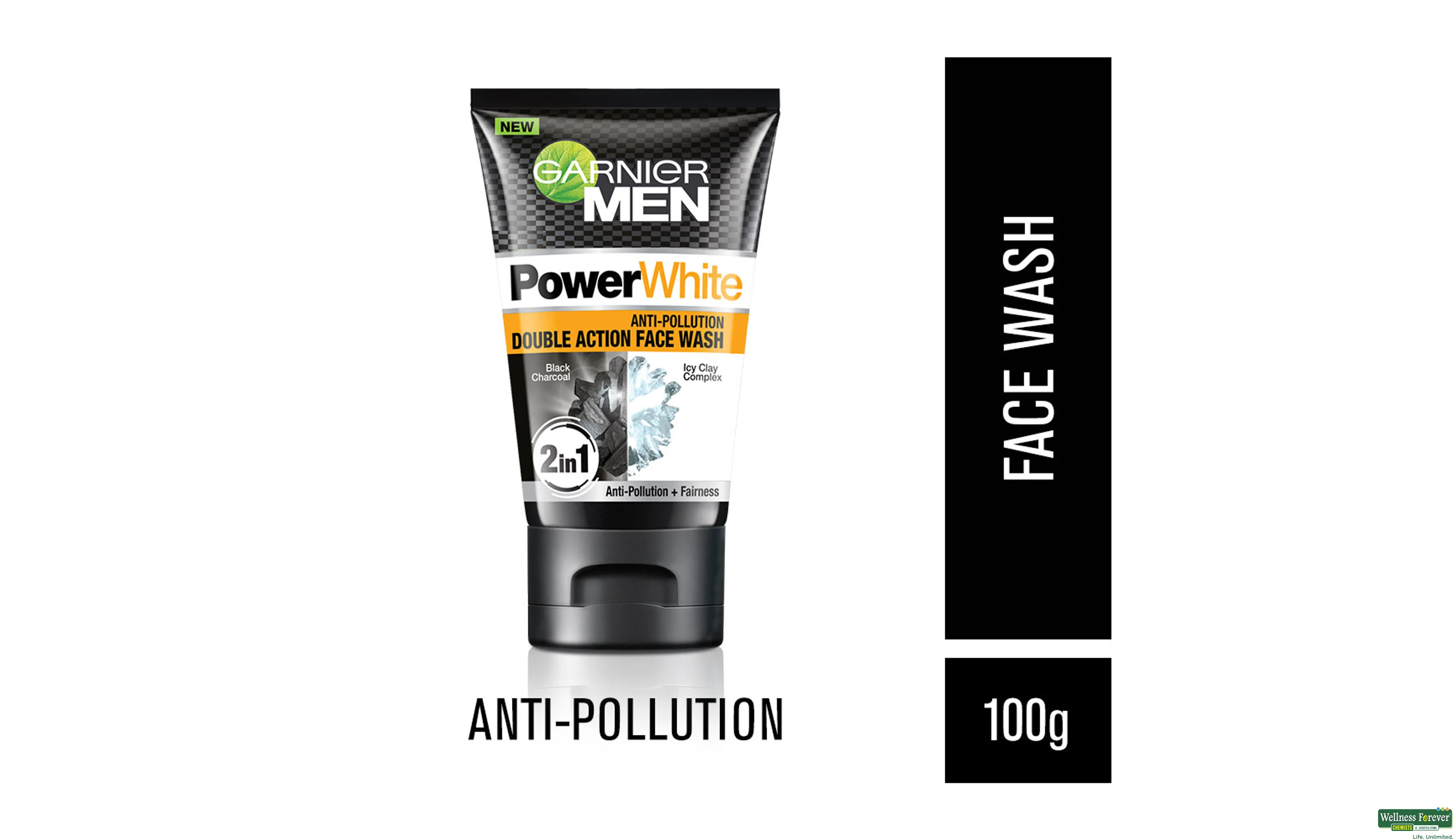 GARNIER F/WASH MEN TURBOBRIGHT DOUBLE ACTION 100GM- 1, 100GM, 