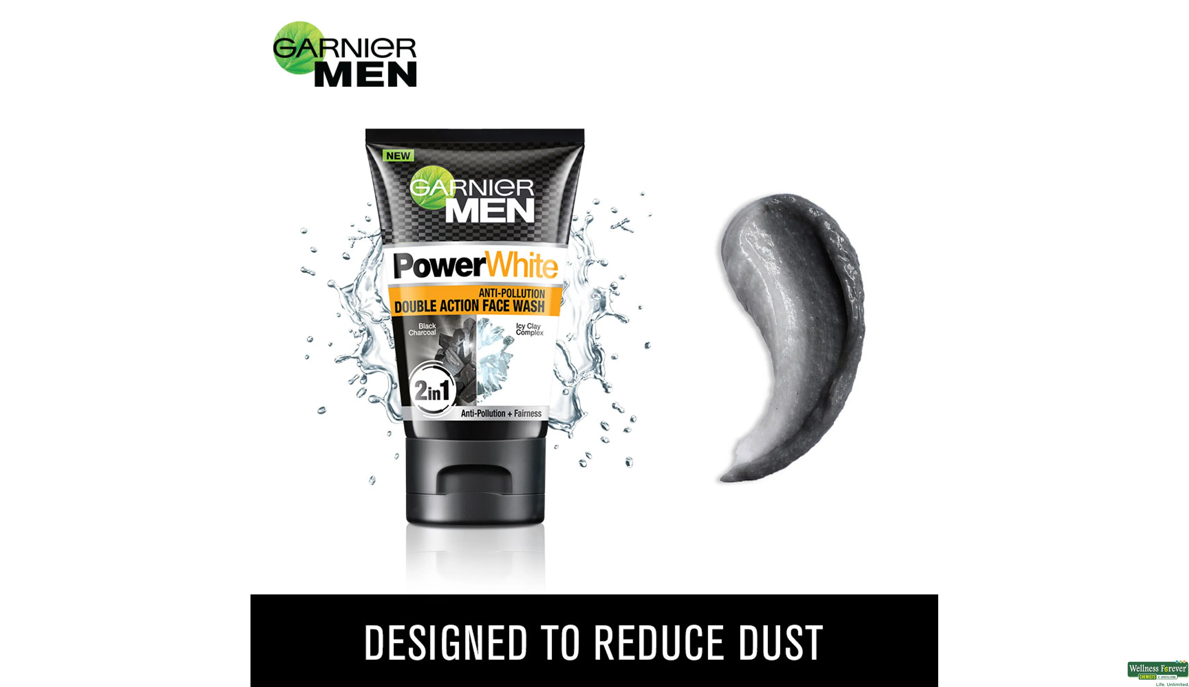 GARNIER F/WASH MEN TURBOBRIGHT DOUBLE ACTION 100GM- 5, 100GM, 