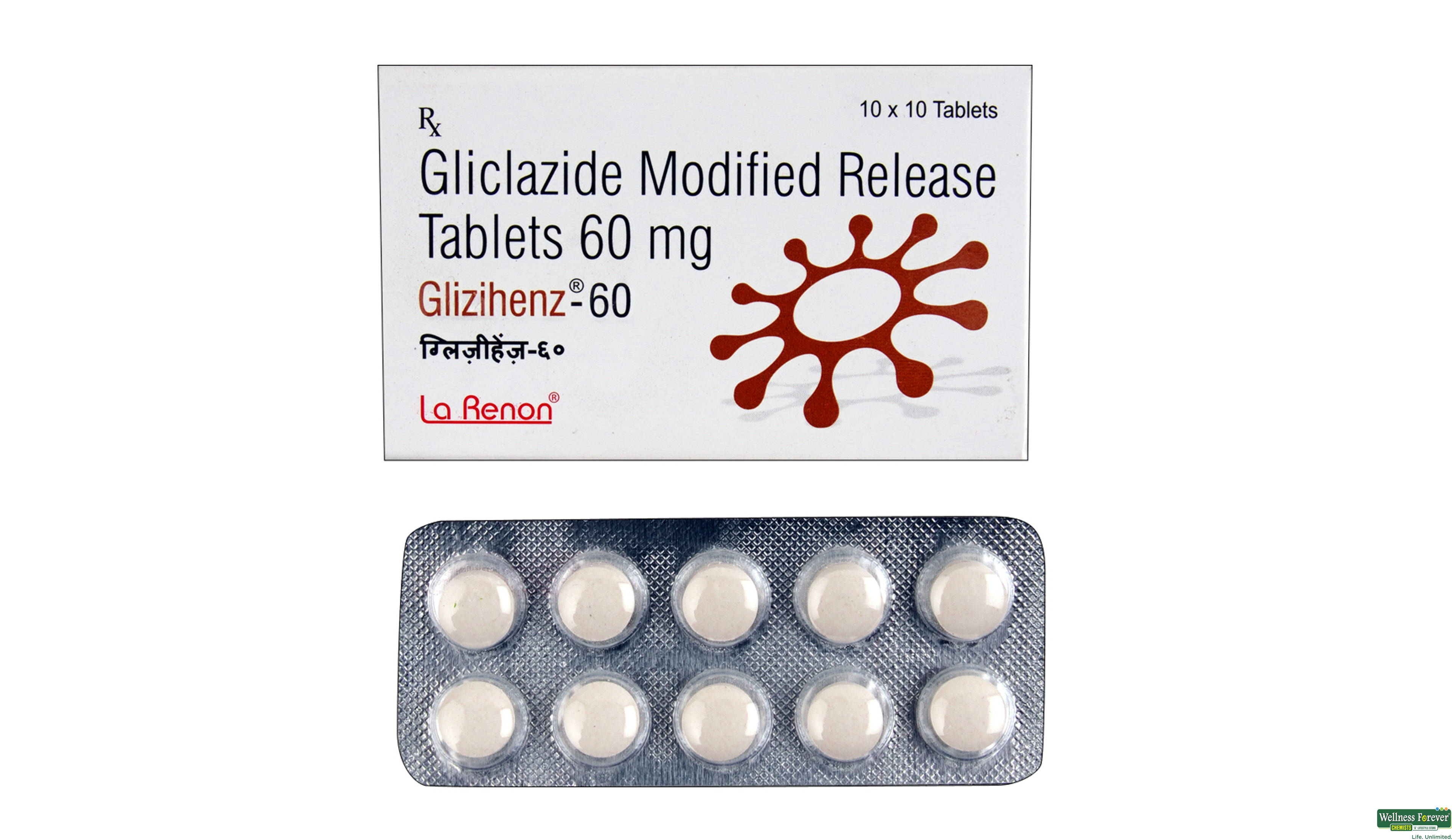 GLIZIHENZ 60MG 10TAB- 1, 10TAB, 