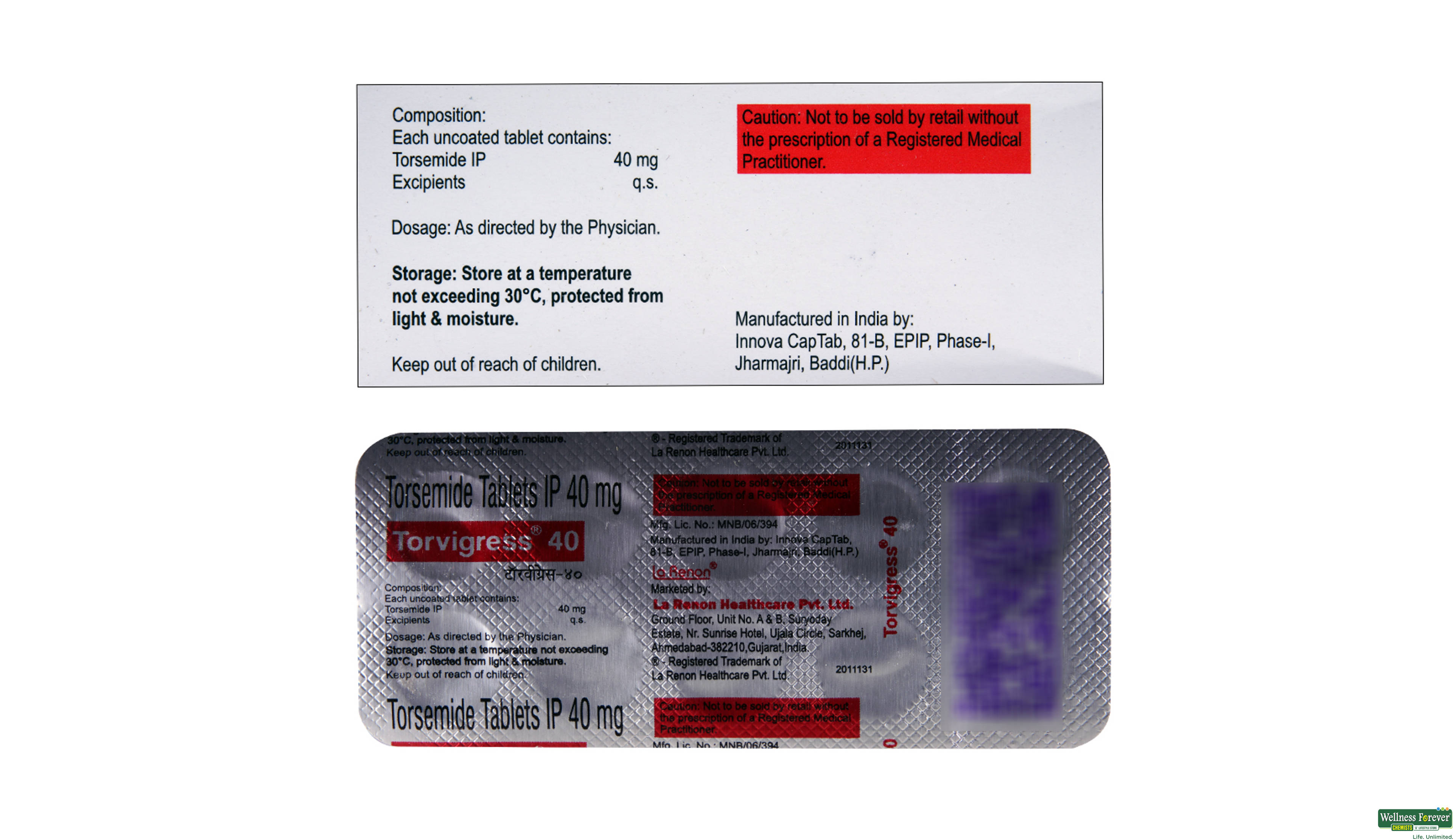 TORVIGRESS 40MG 10TAB- 2, 10TAB, 