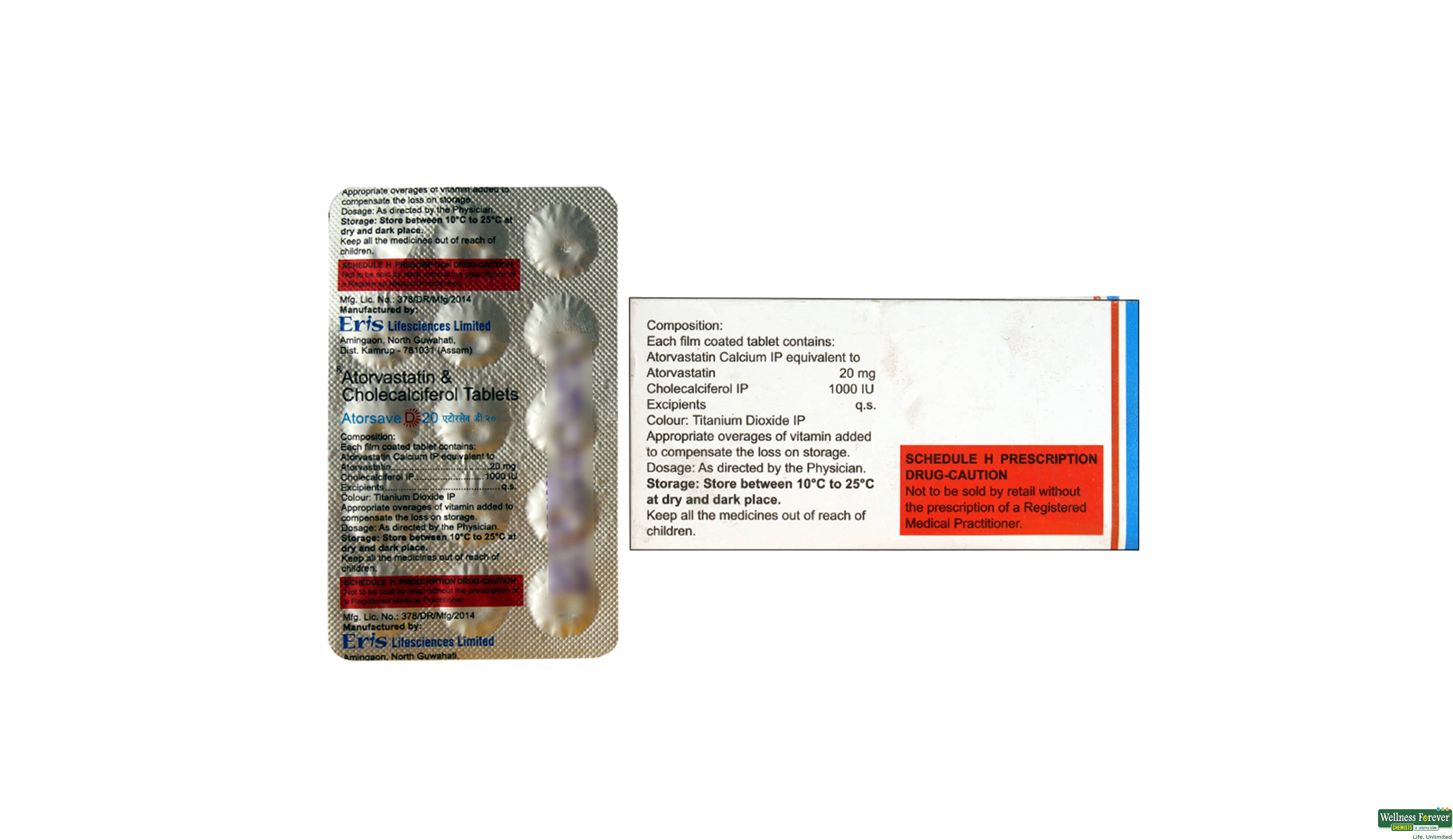 ATORSAVE-D 20MG 15TAB- 2, 15TAB, 