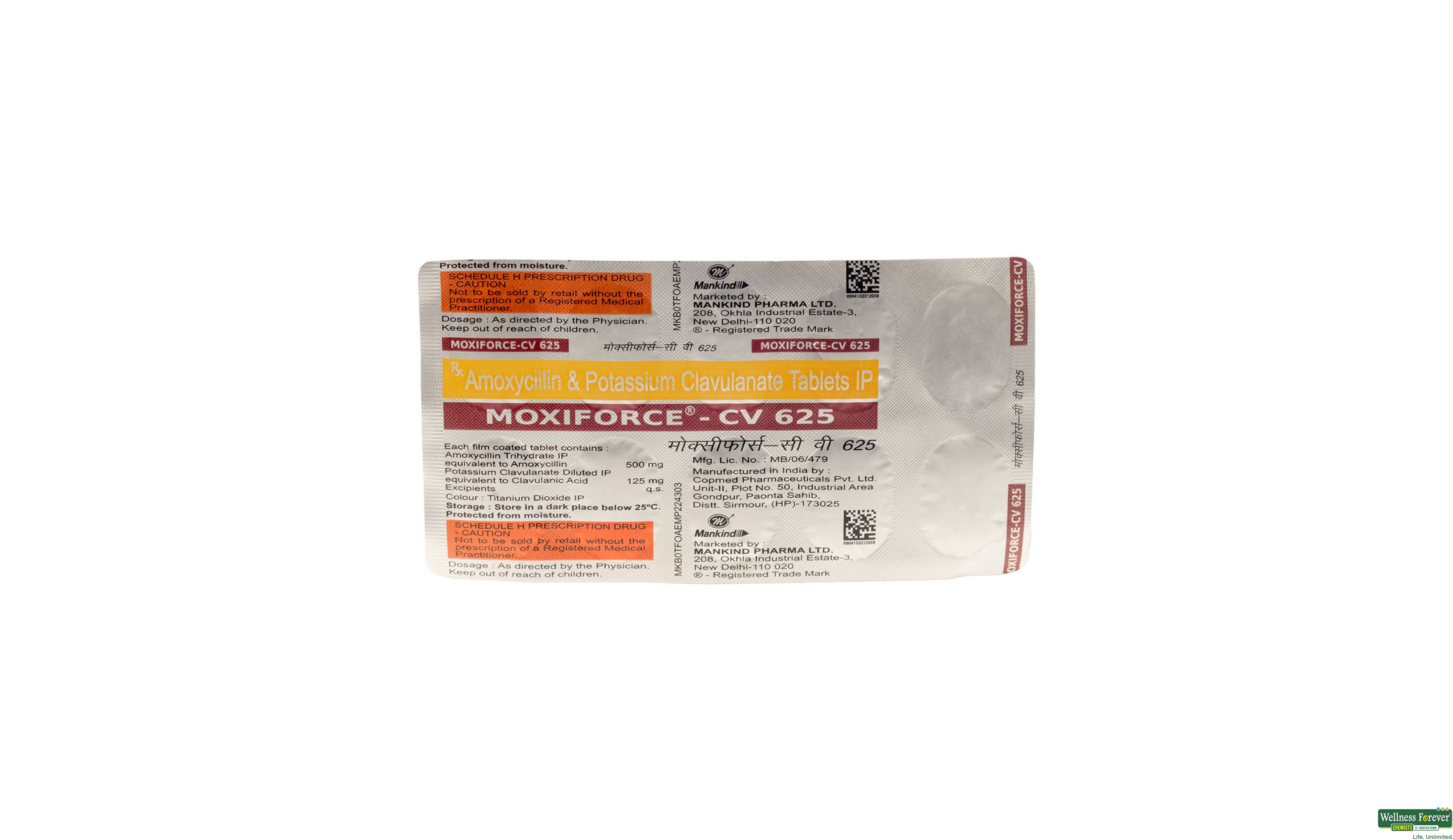 MOXIFORCE-CV 625MG 10TAB- 2, 10TAB, 