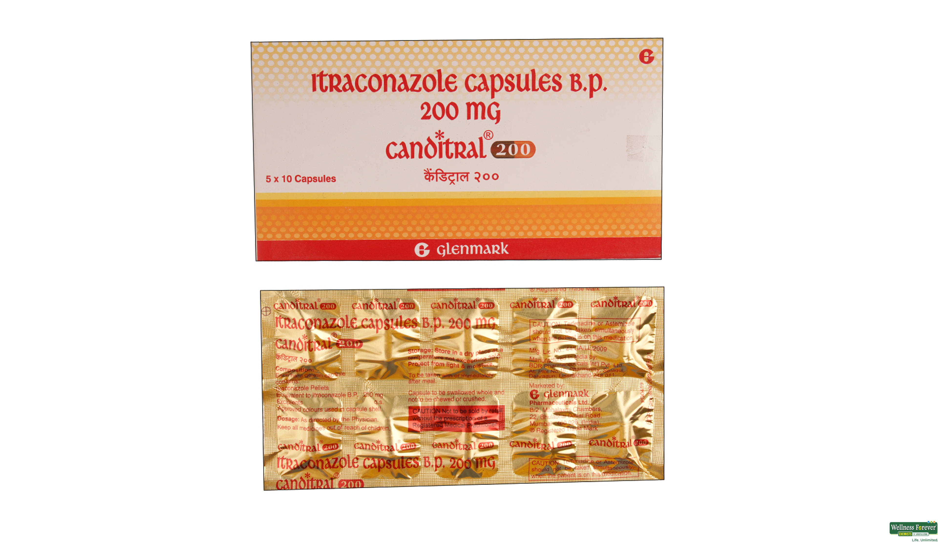 CANDITRAL 200MG 10CAP- 1, 10CAP, 