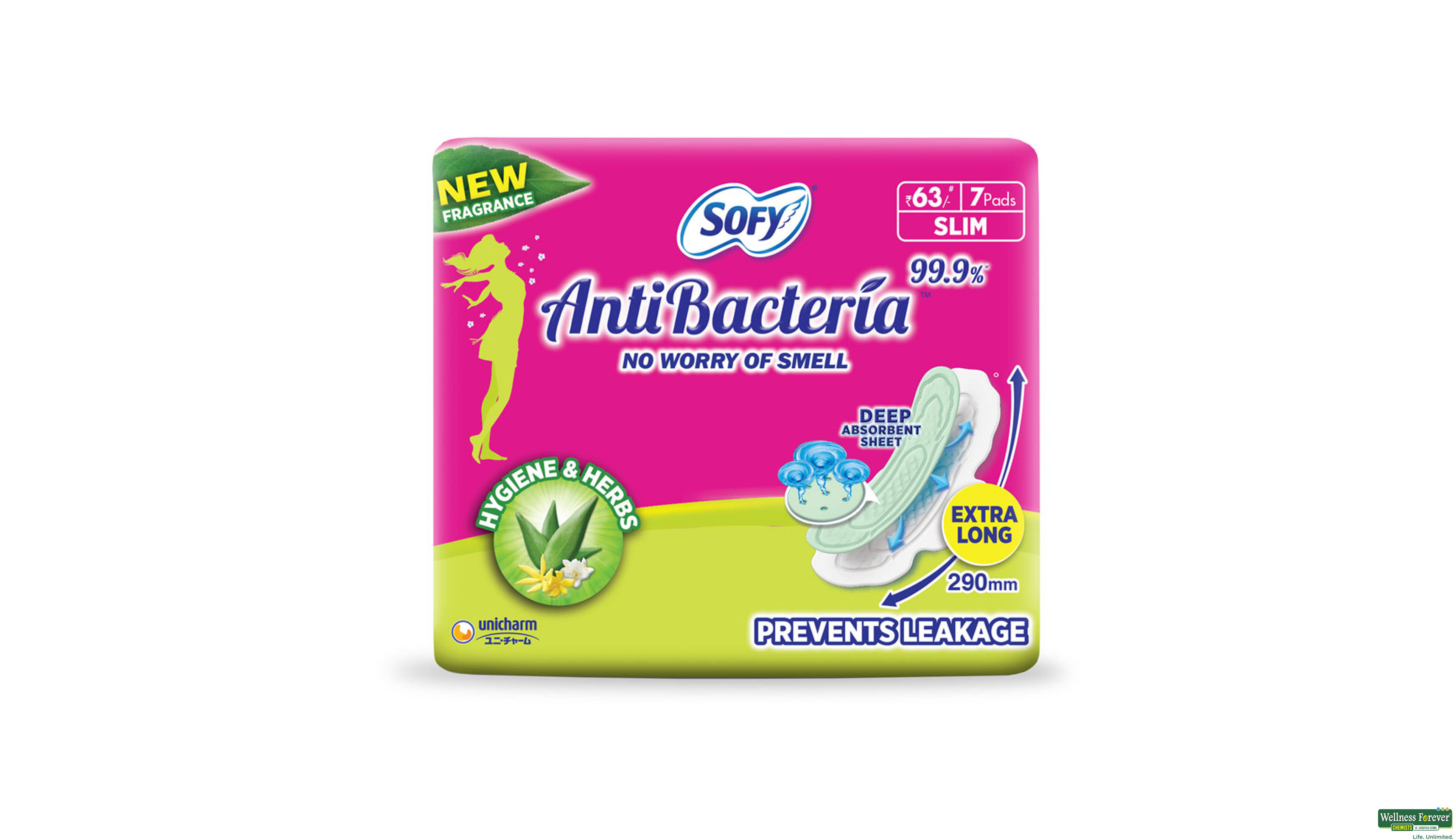 SOFY SA/PADS ANTI BACTERIA XL 7PC- 1, 7PC, null