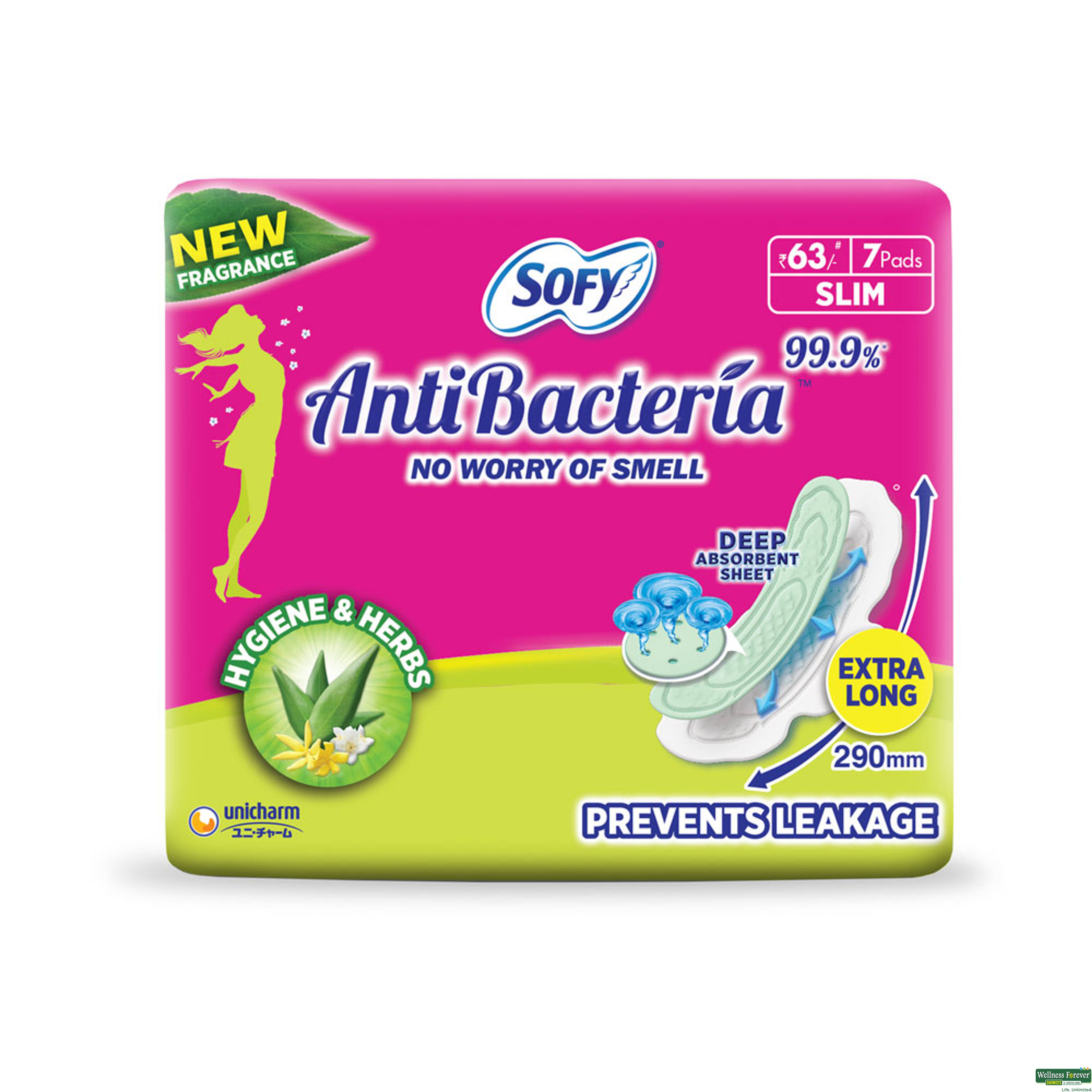 Sofy Bodyfit Anti Bacteria Sanitary Pads, XL, 7  Piece-image